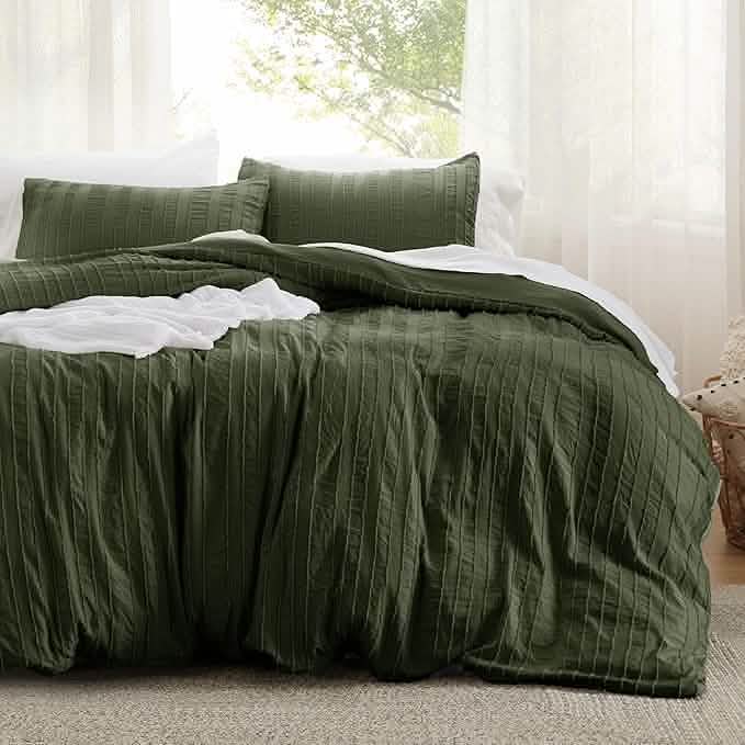 GentleSoft® Striped Tufted Embroidery Duvet Cover Set