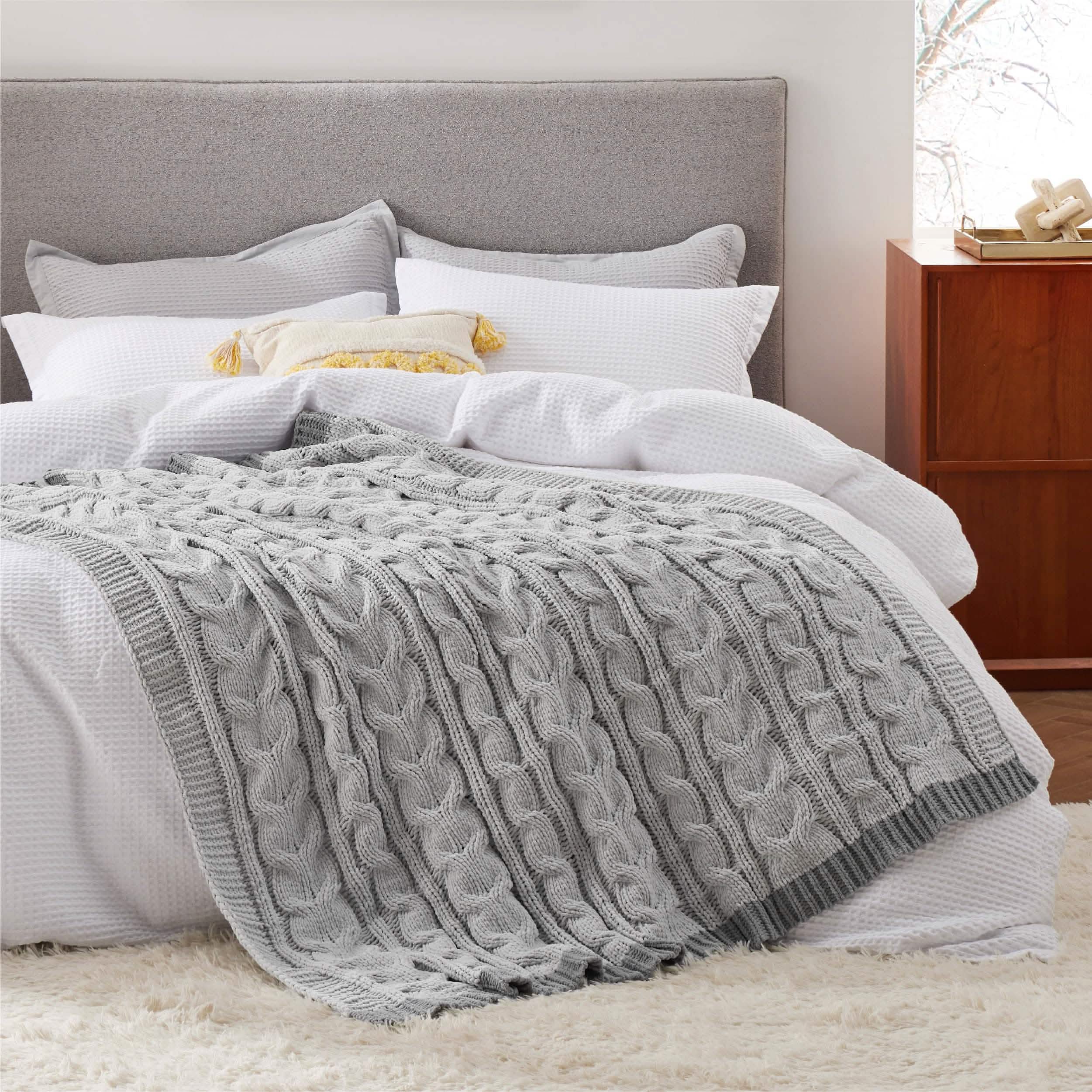 GentleSoft® Cable Chenille Chunky Knit Throw Blanket