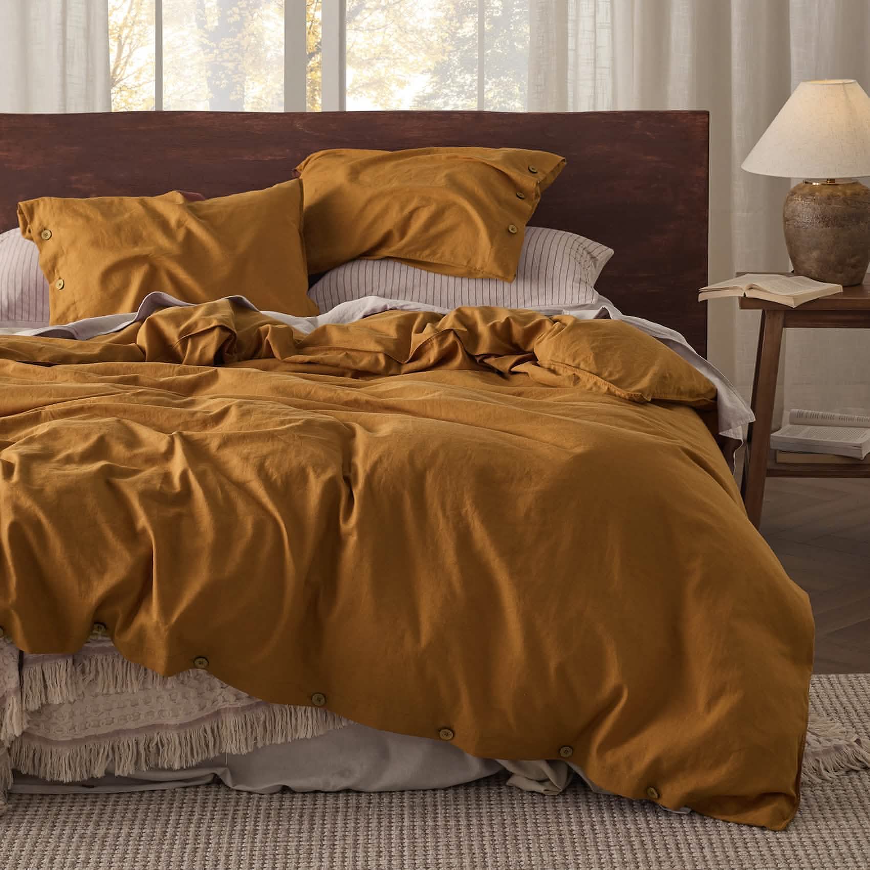 GentleSoft® Cotton Linen Hybrid Duvet Cover Set