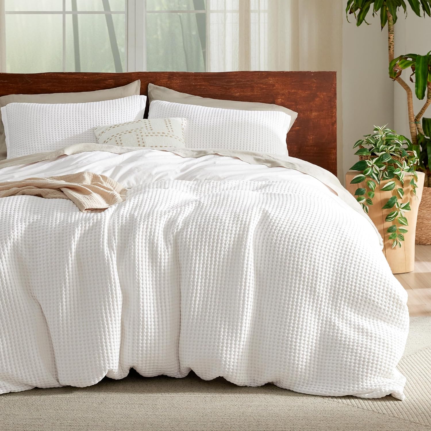 GentleSoft® Cooling Waffle Duvet Cover Set