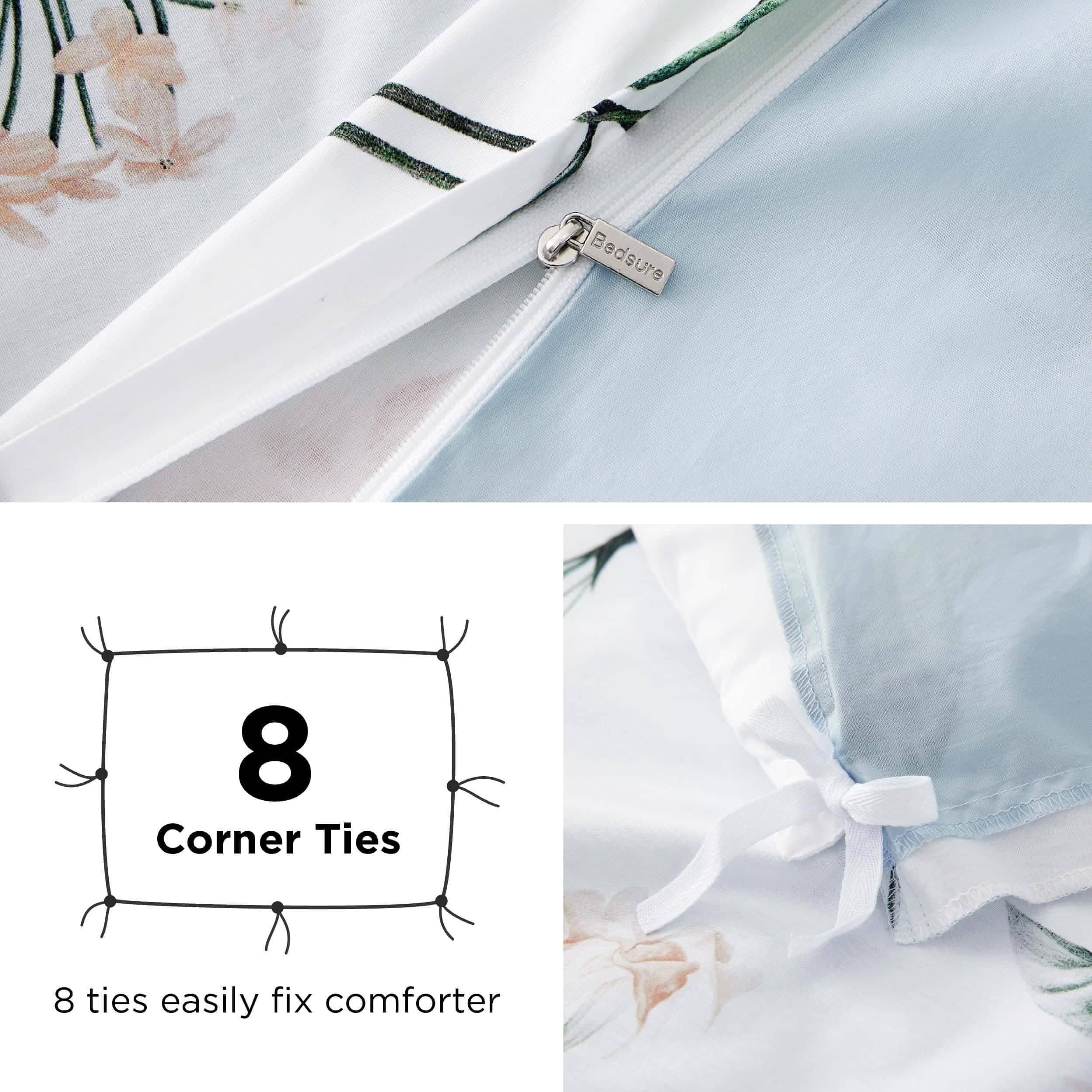 GentleSoft® 100% Cotton Reversible Floral Duvet Cover Set
