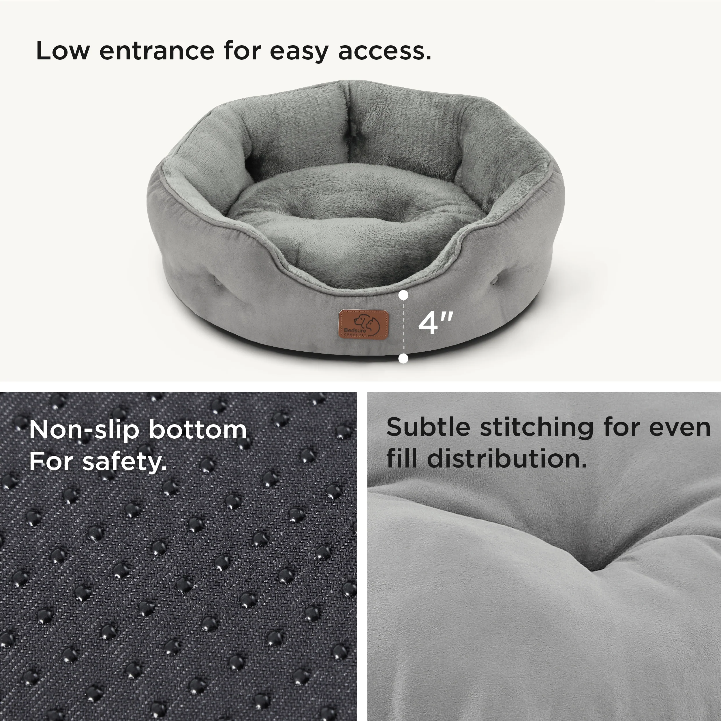 Solid Round Pet Bed