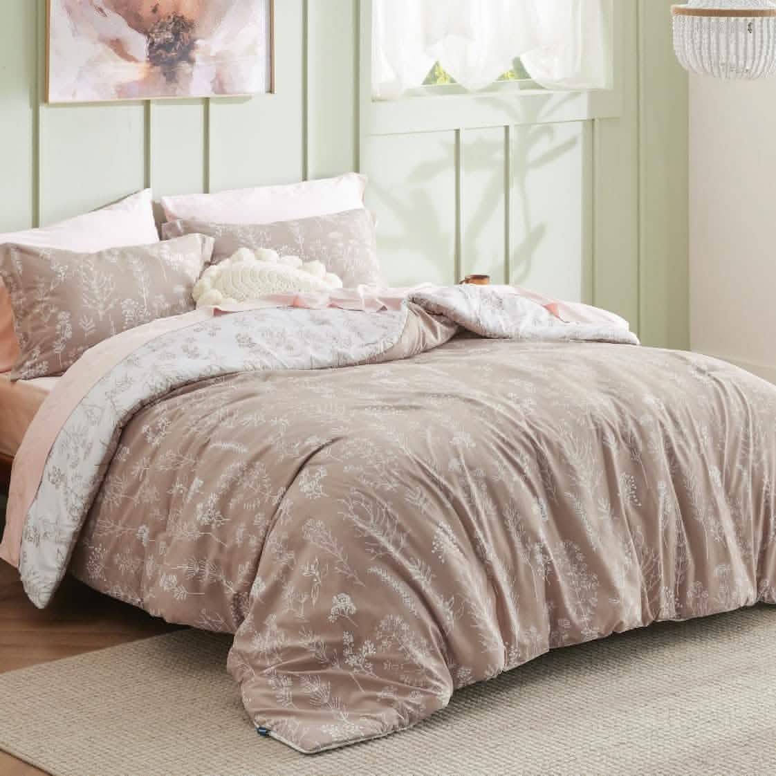 GentleSoft® Reversible Floral Print Duvet Cover Set