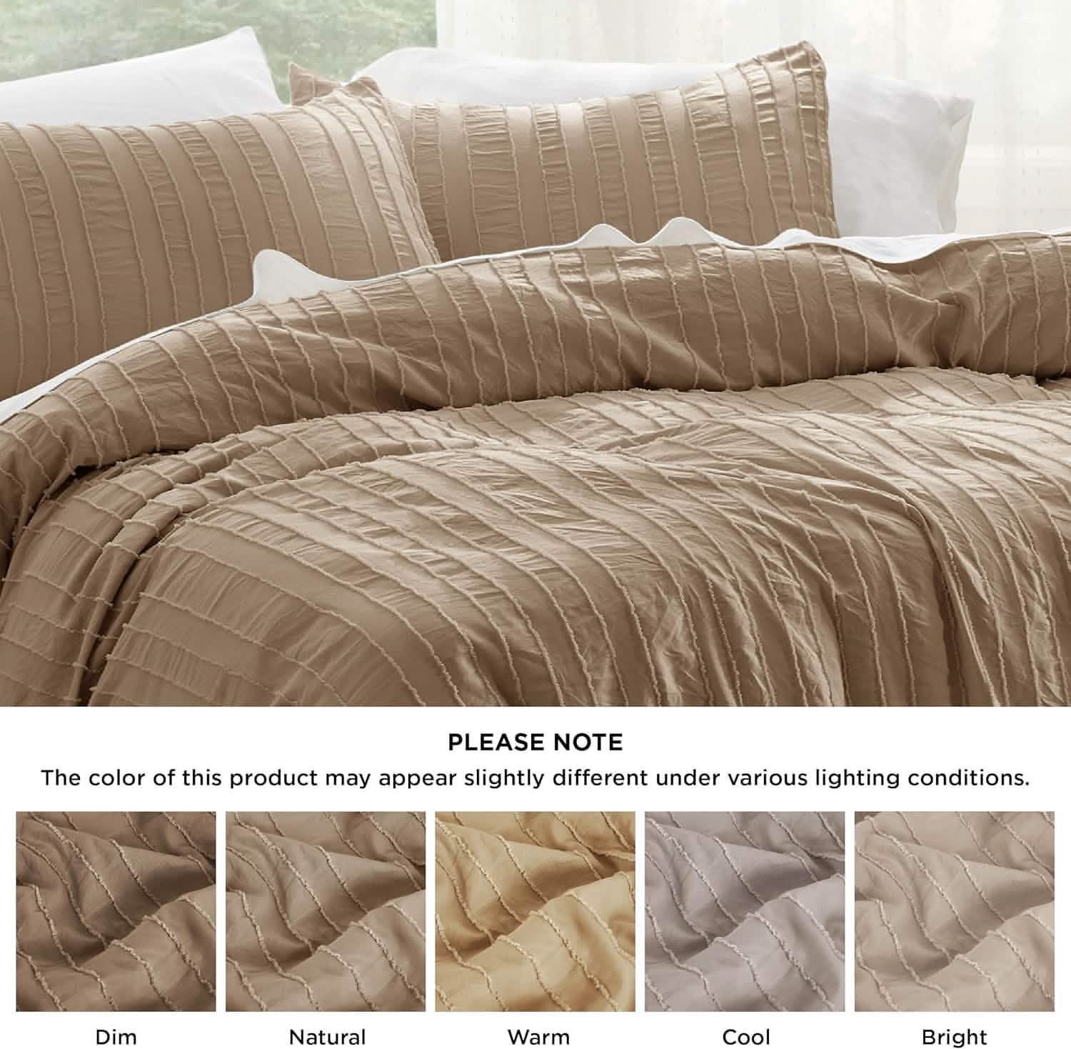 GentleSoft® Striped Tufted Embroidery Duvet Cover Set