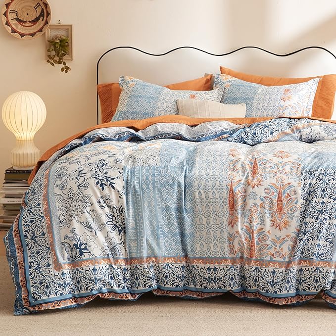 GentleSoft® 100% Cotton Reversible Floral Duvet Cover Set