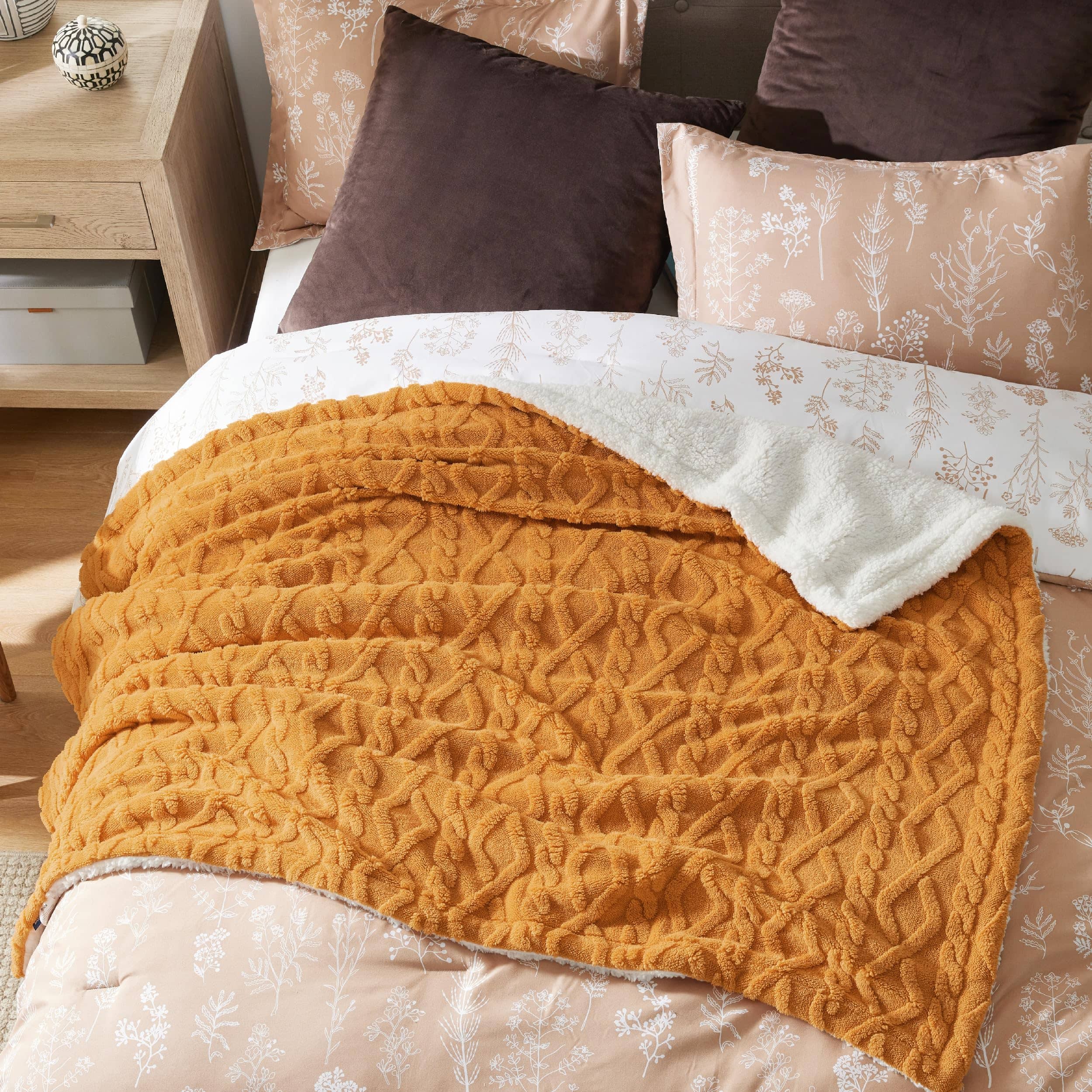 GentleSoft® Sherpa Throw Blanket For Couch
