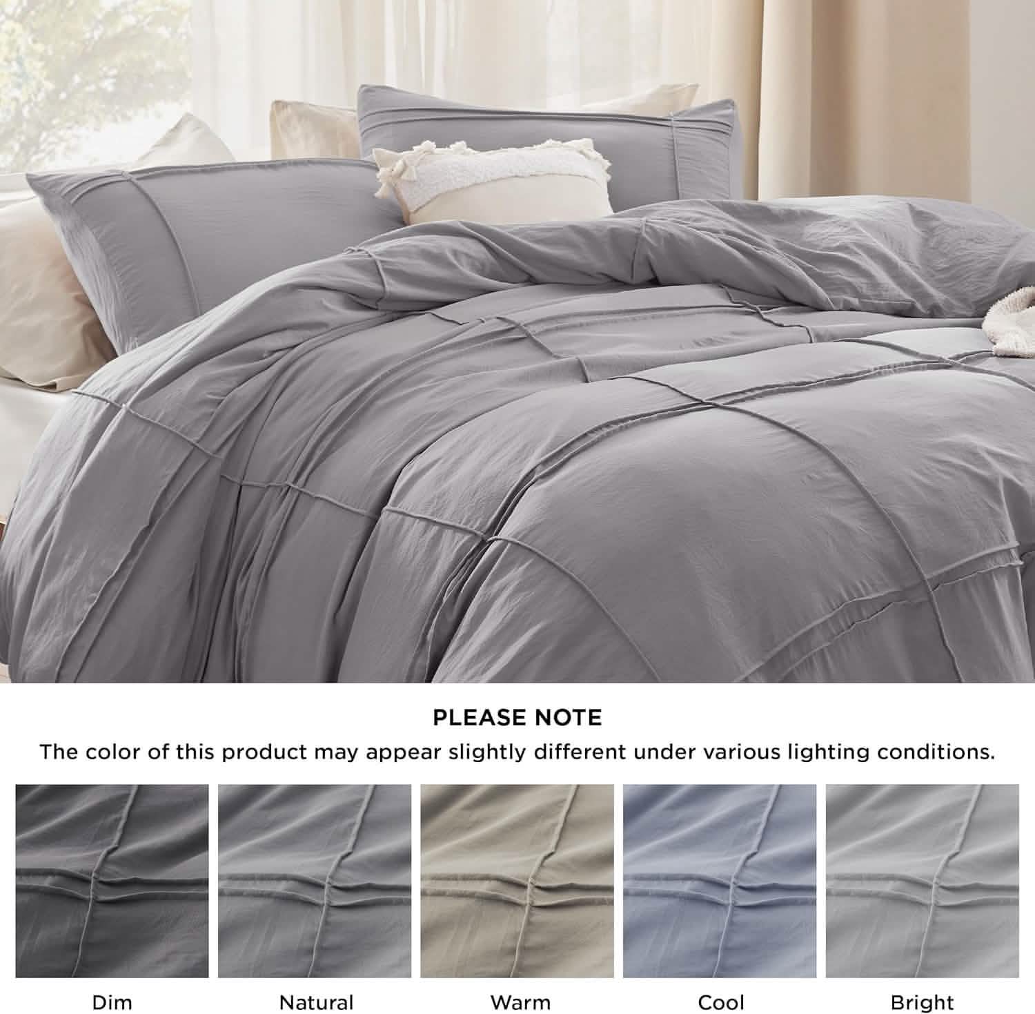 GentleSoft® Striped Tufted Embroidery Duvet Cover Set