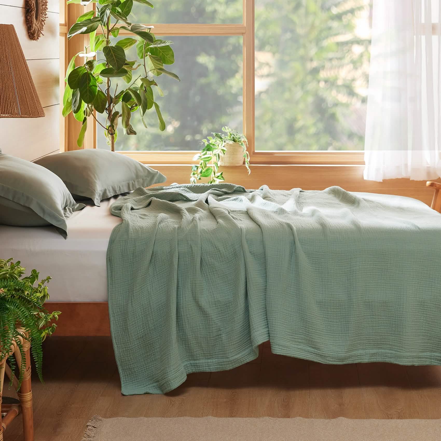 GentleSoft® 100% Cotton Gauze Spring Throw Blanket