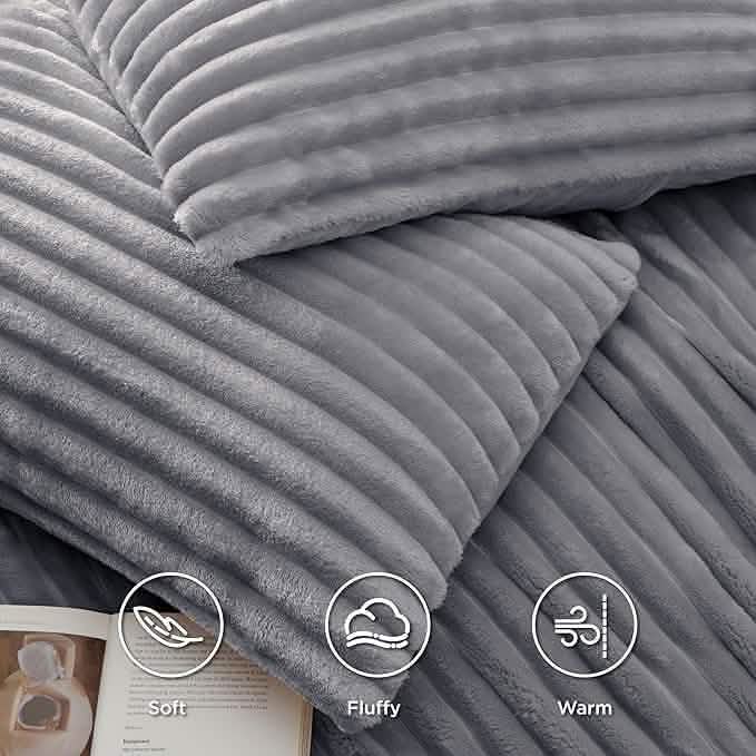 GentleSoft® Striped Flannel Duvet Cover Set