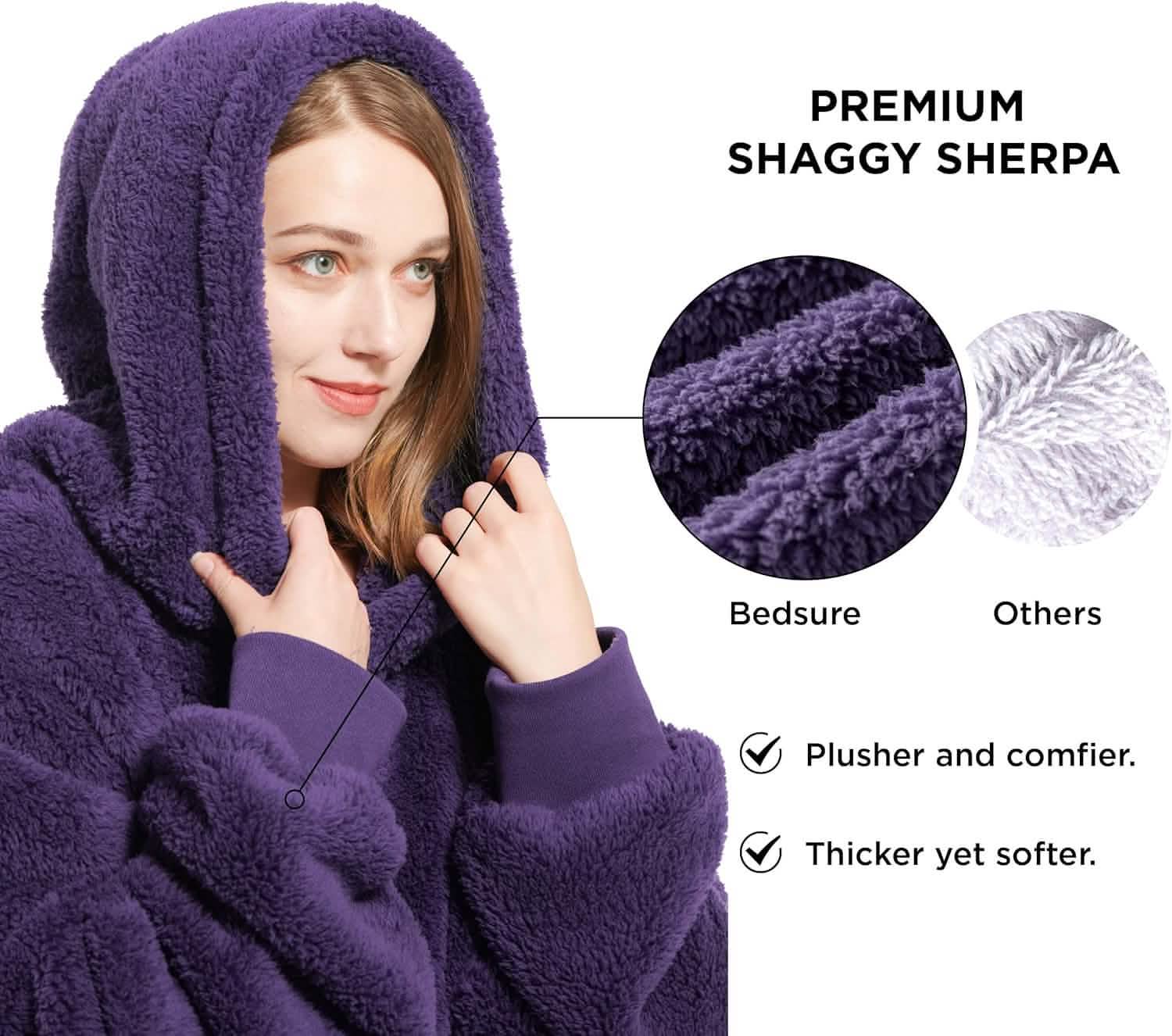 GentleSoft® Shaggy Sherpa Blanket Hoodie
