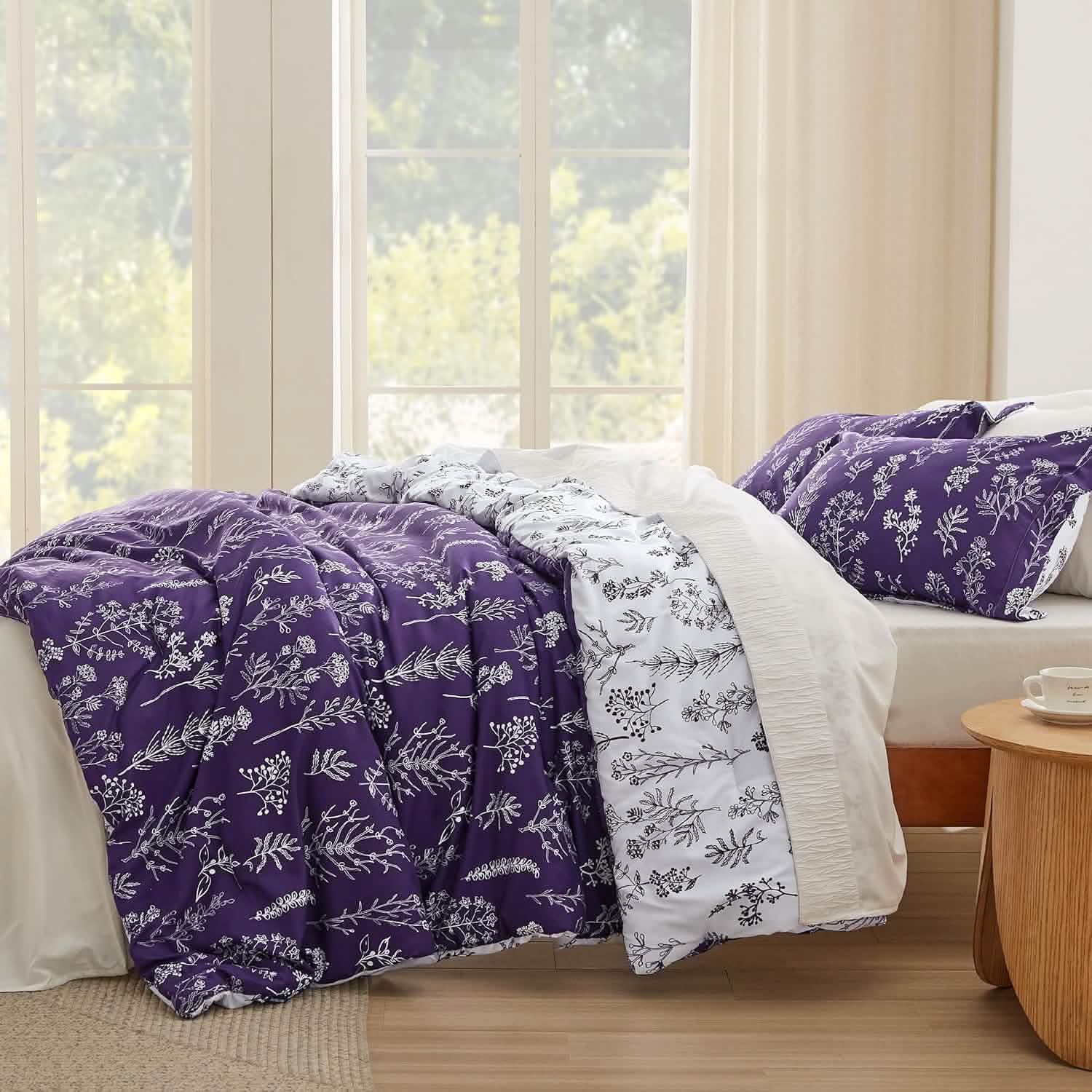 GentleSoft® Reversible Floral Print Comforter Set-2
