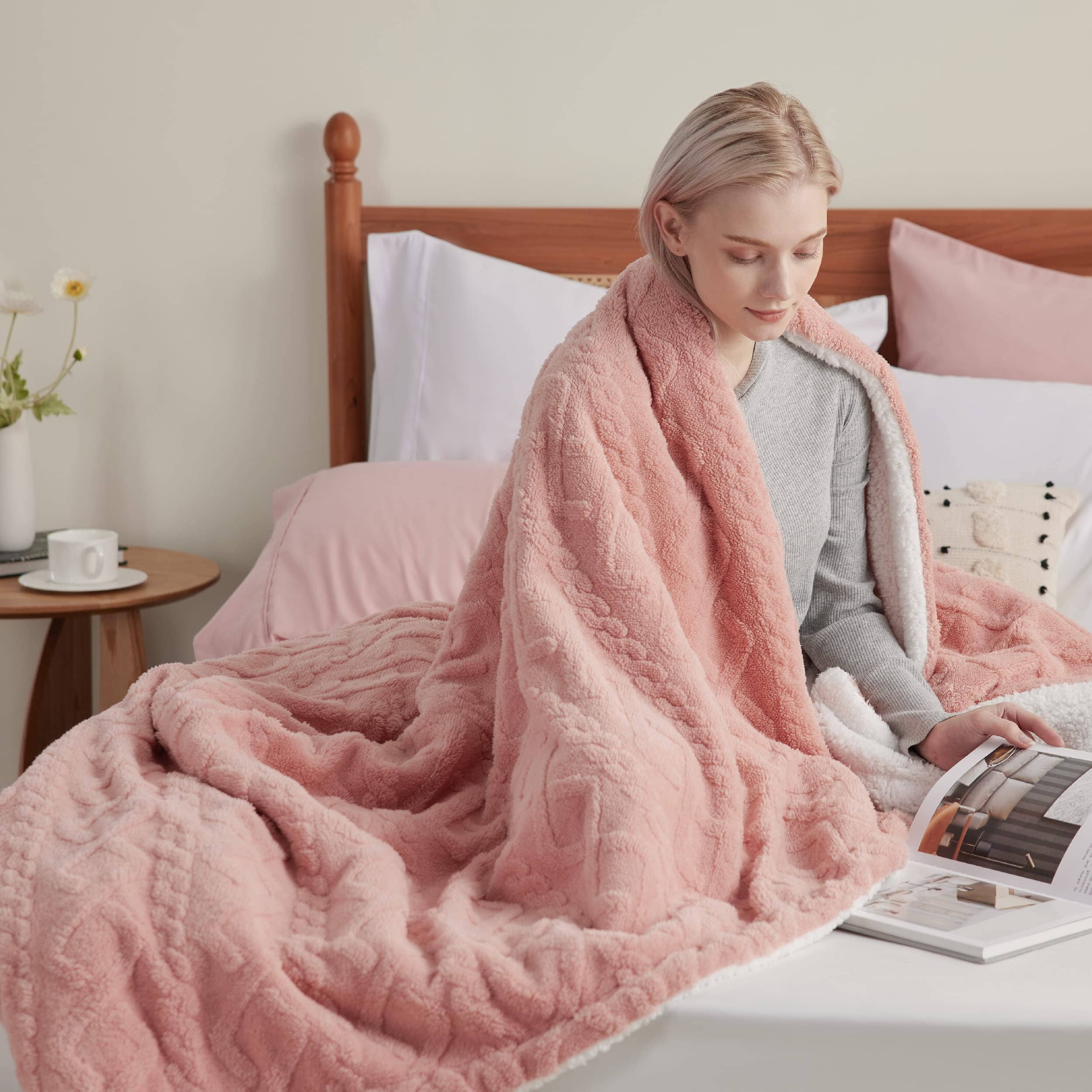 GentleSoft® Sherpa Throw Blanket For Couch