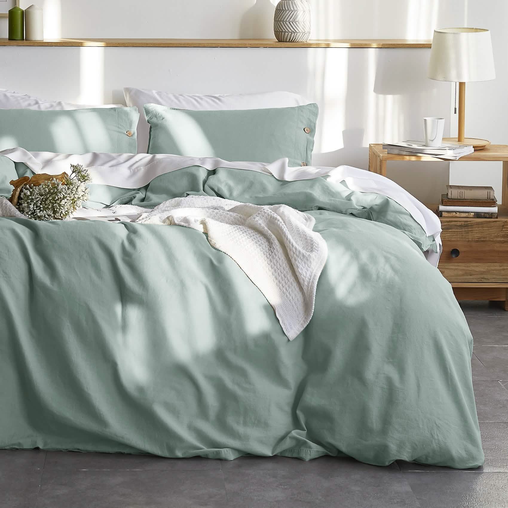 GentleSoft® Cotton Linen Hybrid Duvet Cover Set