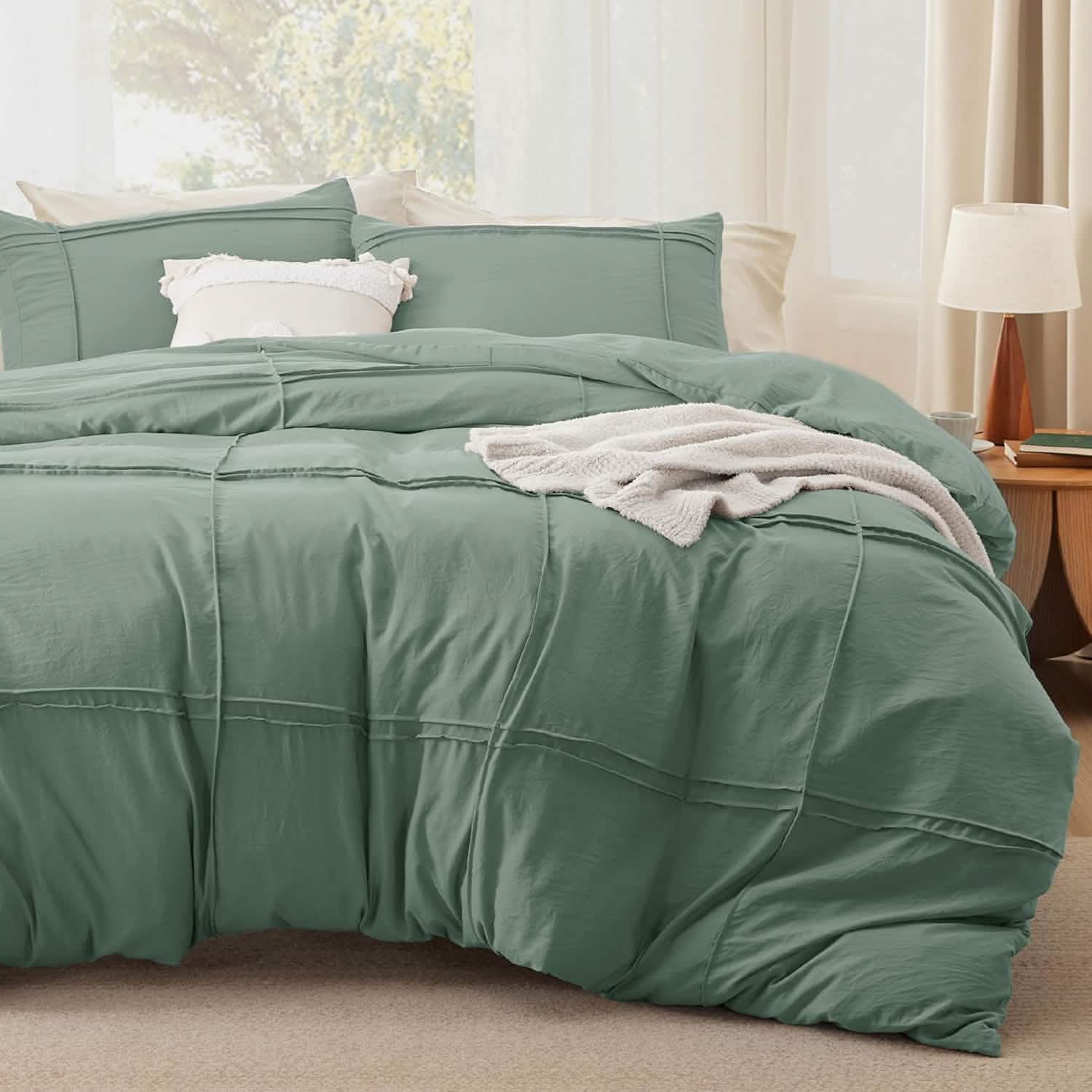 GentleSoft® Striped Tufted Embroidery Duvet Cover Set