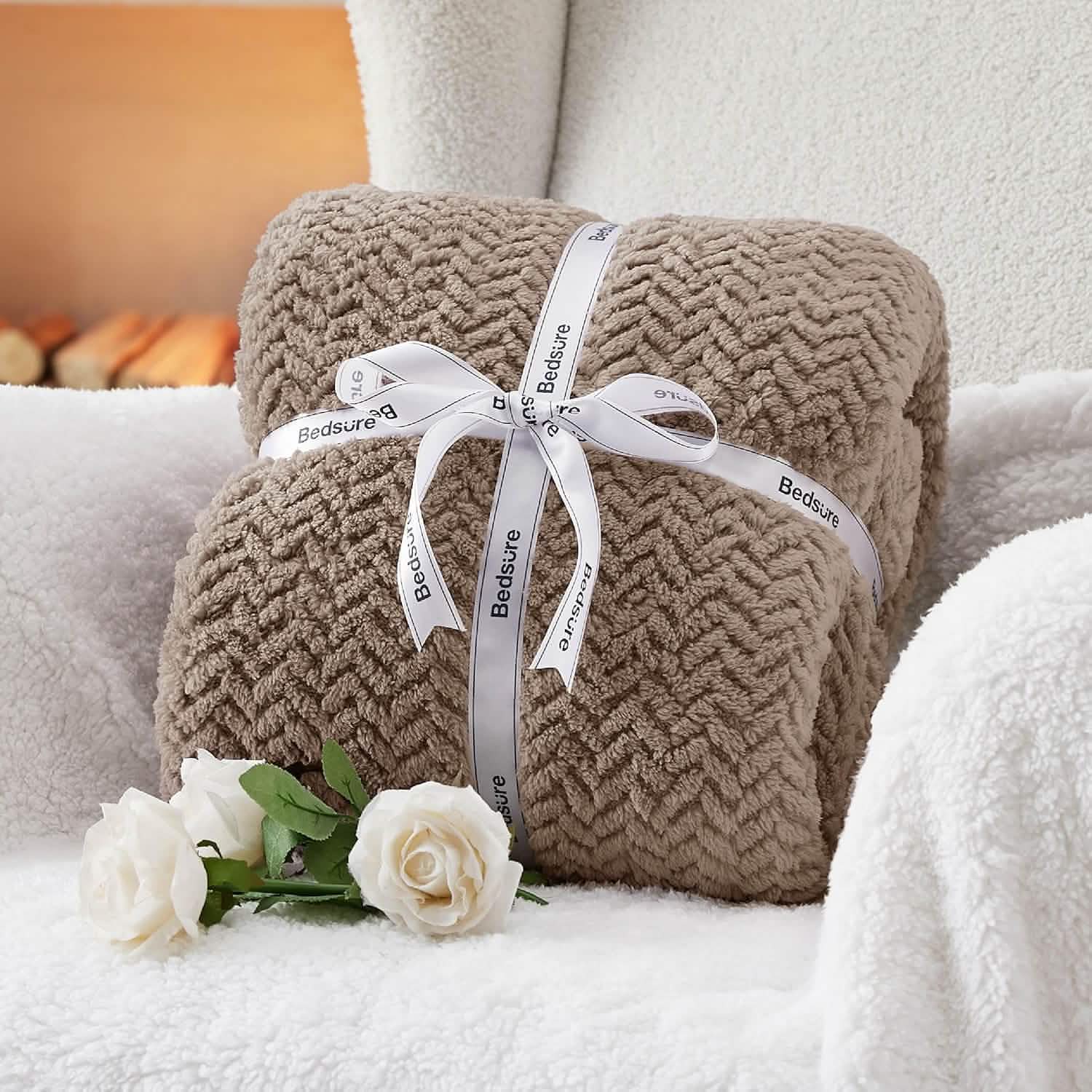 GentleSoft® Chevron Sherpa Fleece Blanket