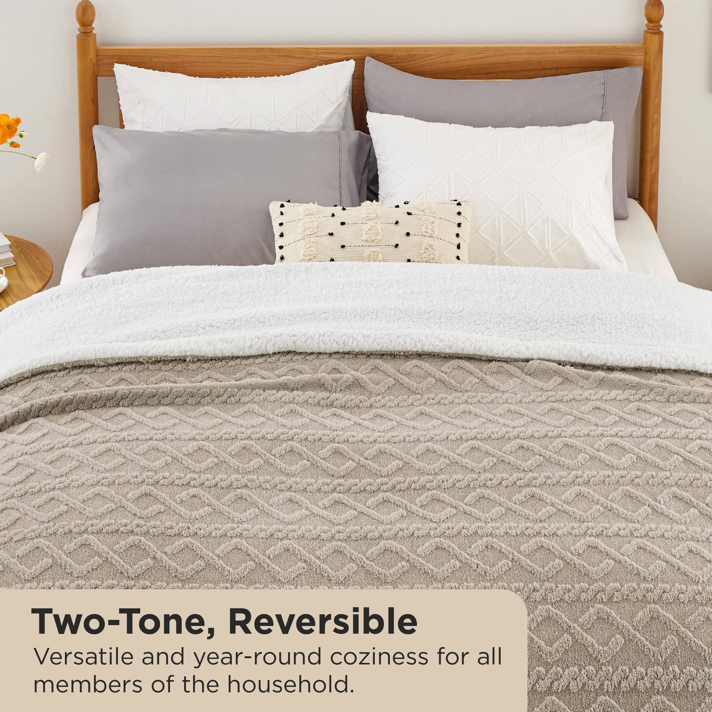 GentleSoft® Sherpa Throw Blanket For Couch
