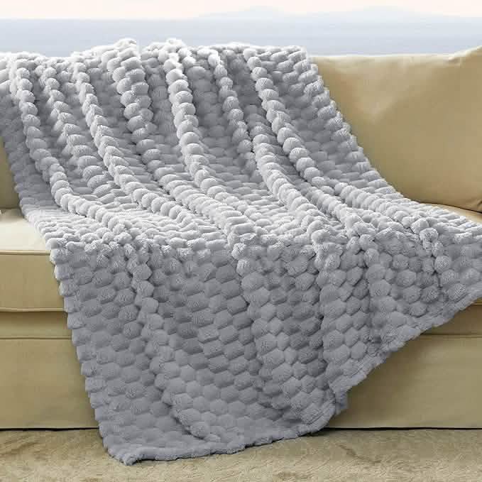 GentleSoft® Textured Bubble Flannel Fleece Blanket