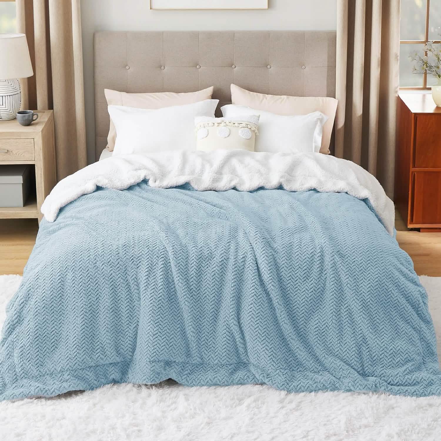 GentleSoft® Chevron Sherpa Fleece Blanket