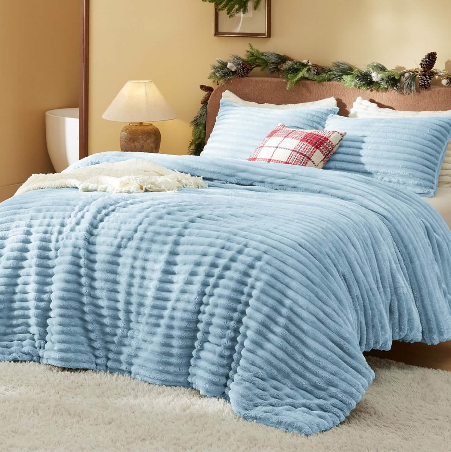 GentleSoft® Striped Flannel Comforter Set
