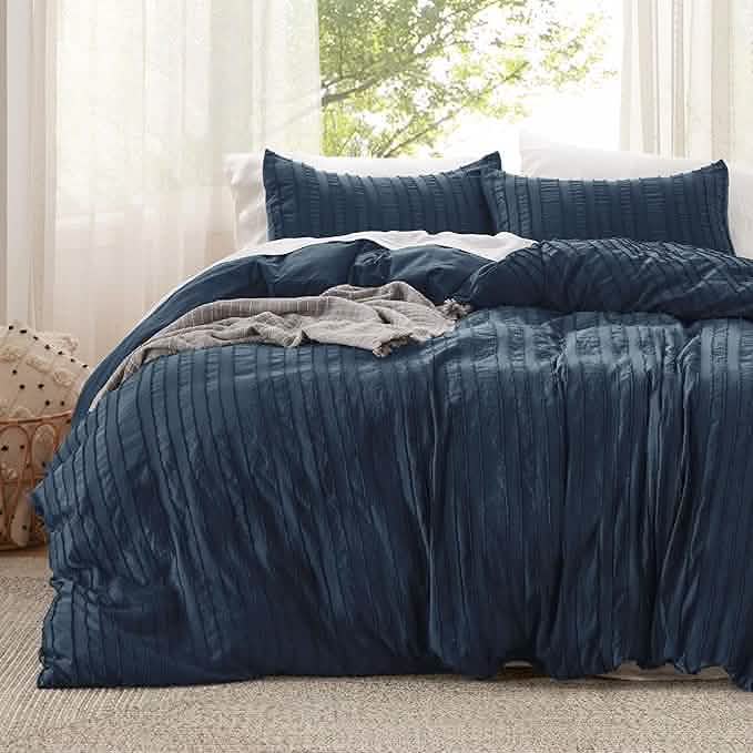 GentleSoft® Striped Tufted Embroidery Duvet Cover Set