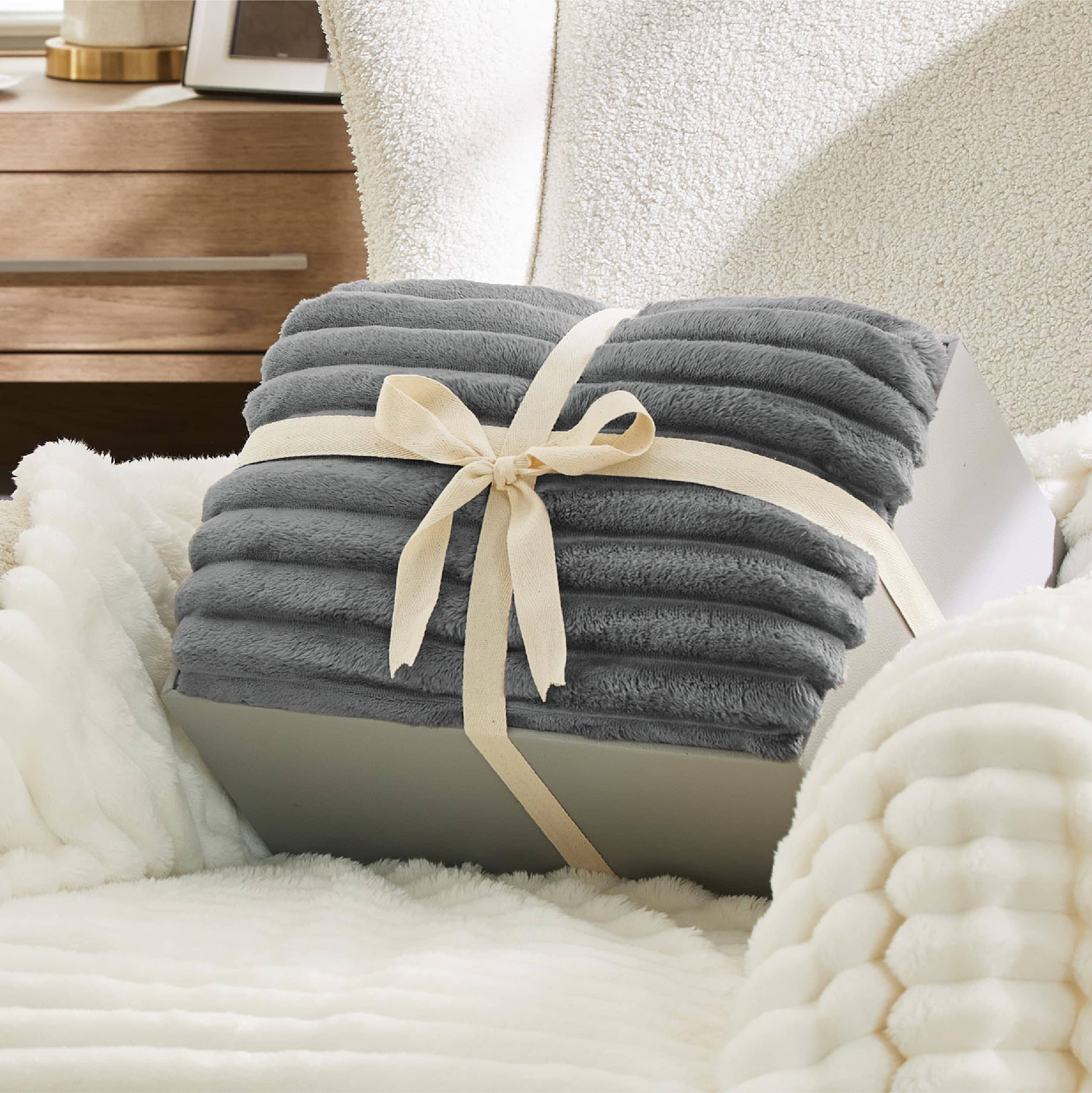 GentleSoft® Jacquard Stripes Shaggy Sherpa Blanket
