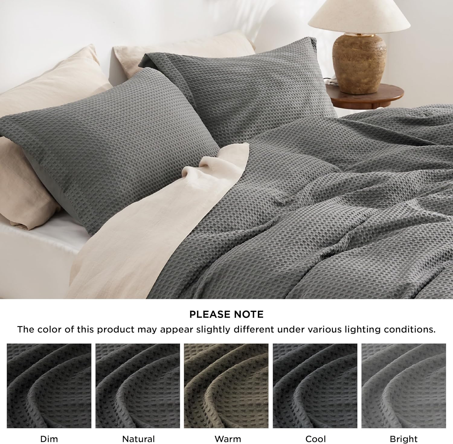 GentleSoft® Polyester Microfiber Waffle Duvet Weave Duvet Cover Set
