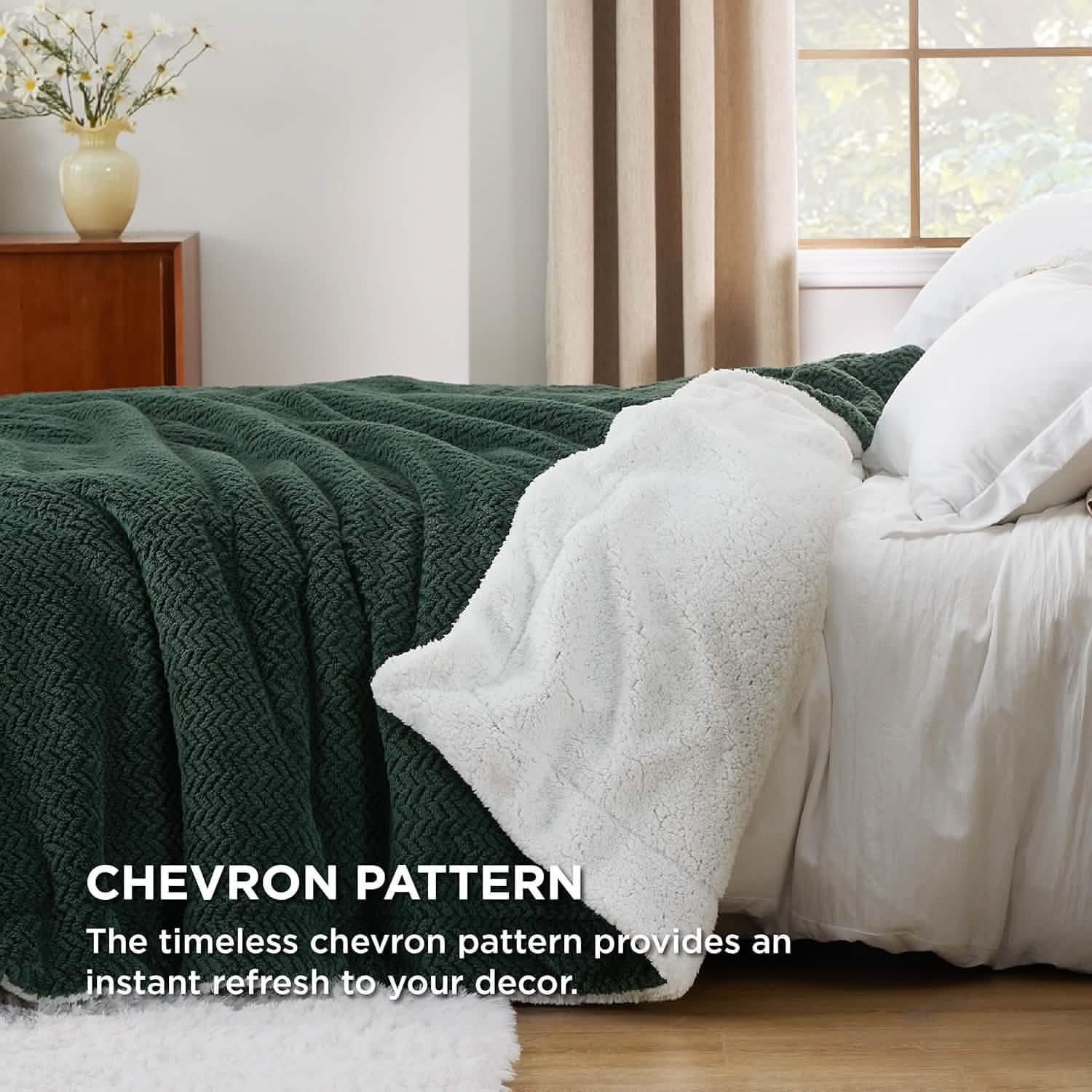 GentleSoft® Chevron Sherpa Fleece Blanket
