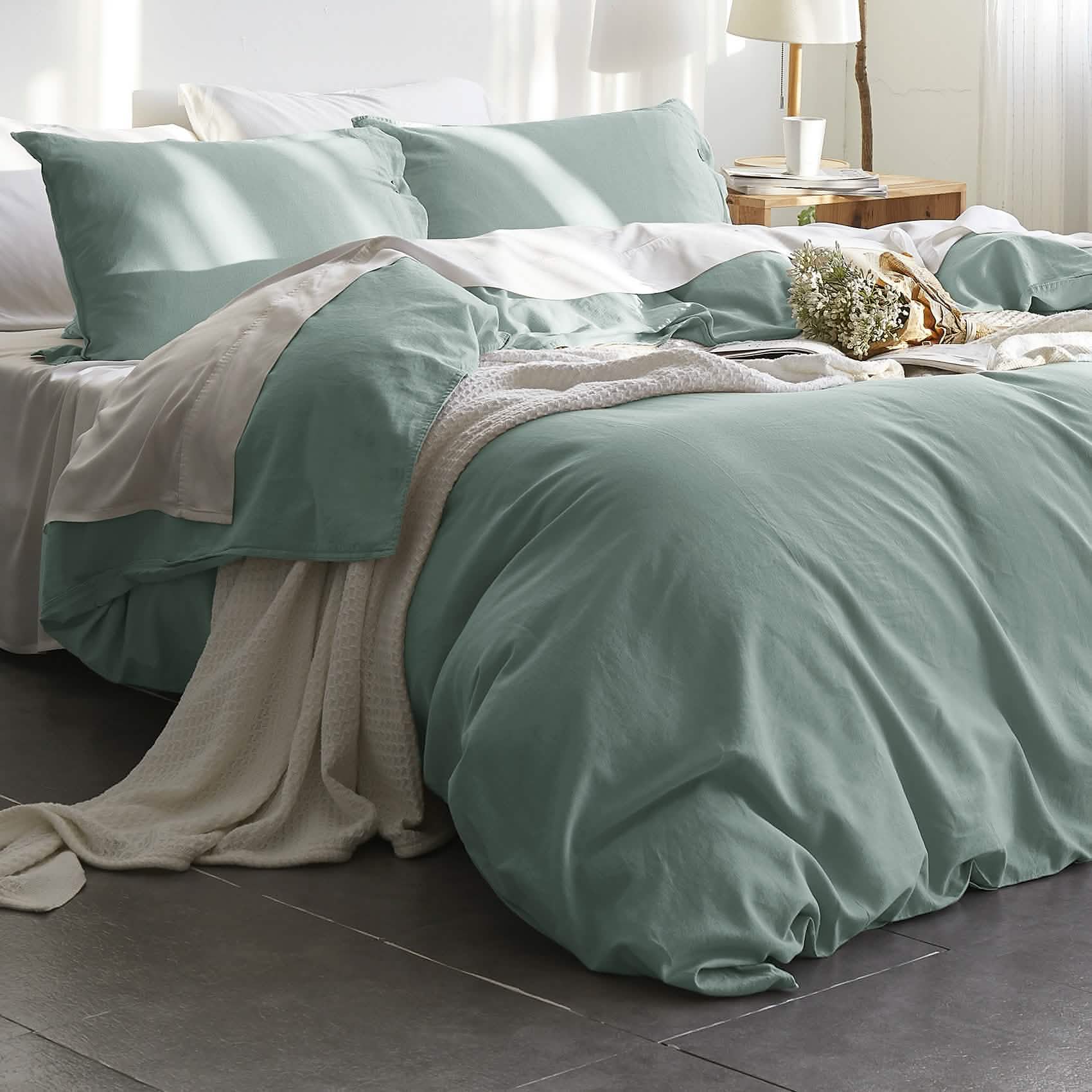 GentleSoft® Cotton Linen Hybrid Duvet Cover Set