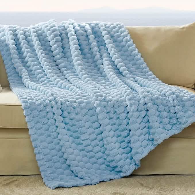 GentleSoft® Textured Bubble Flannel Fleece Blanket