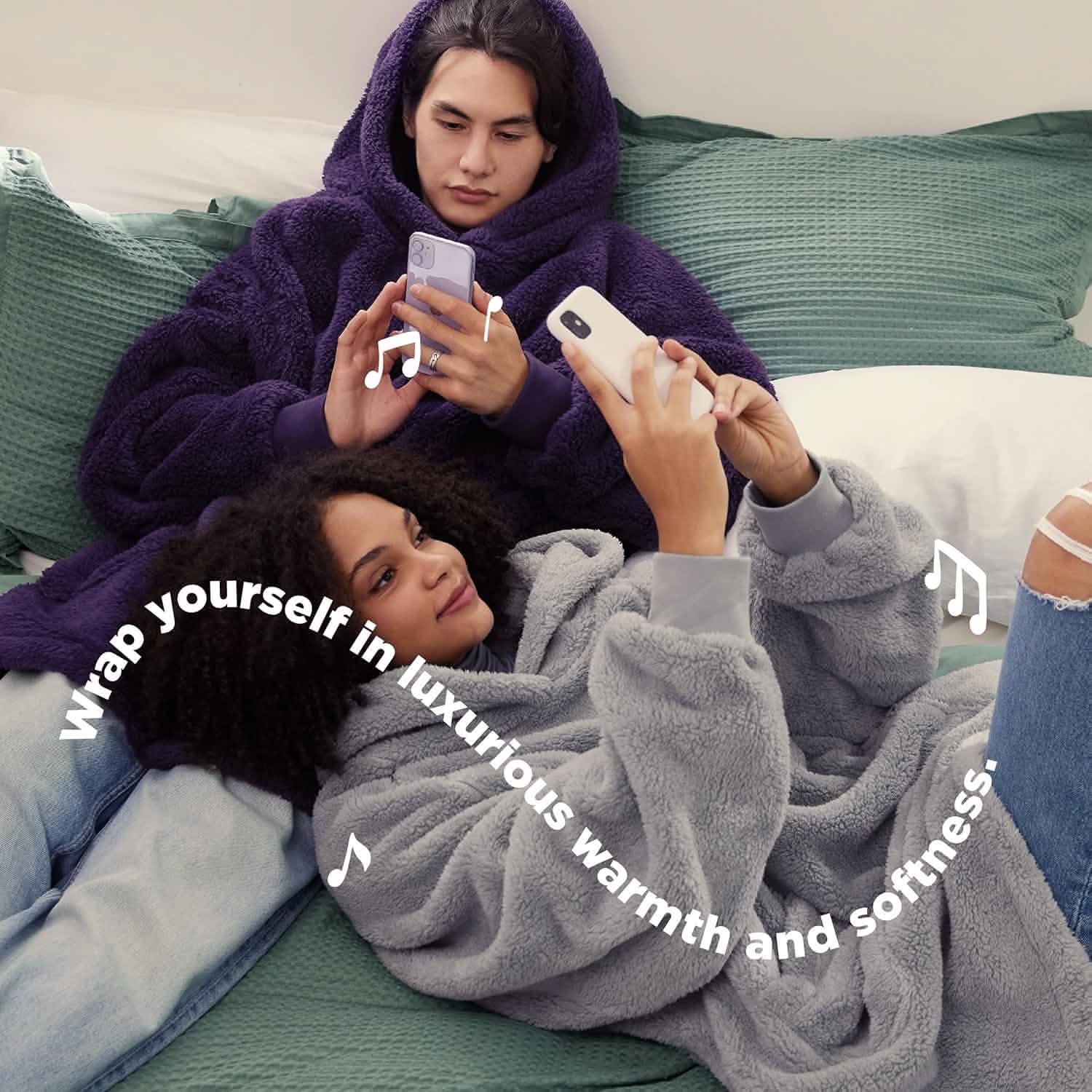 GentleSoft® Shaggy Sherpa Blanket Hoodie