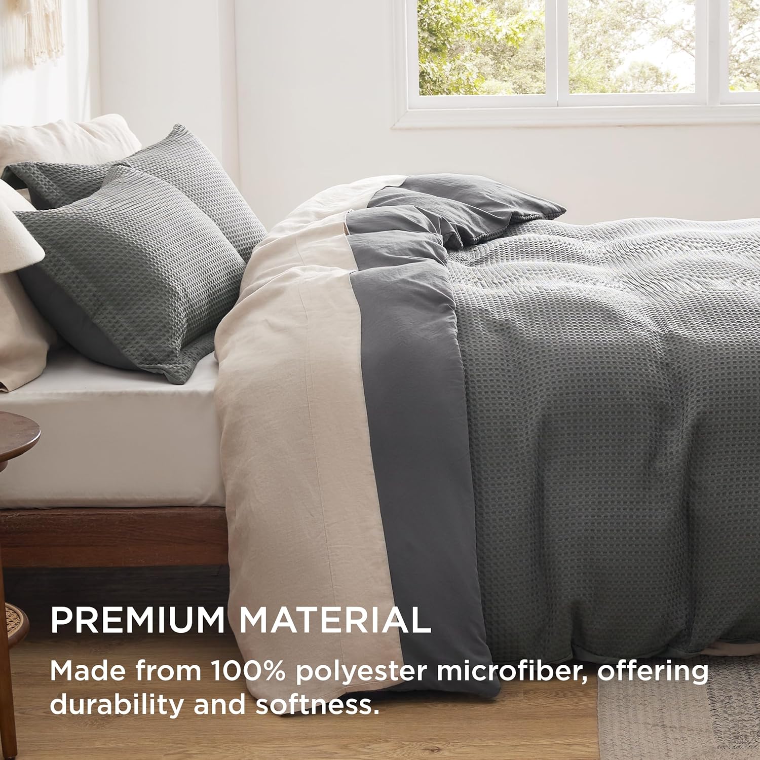 GentleSoft® Polyester Microfiber Waffle Duvet Weave Duvet Cover Set