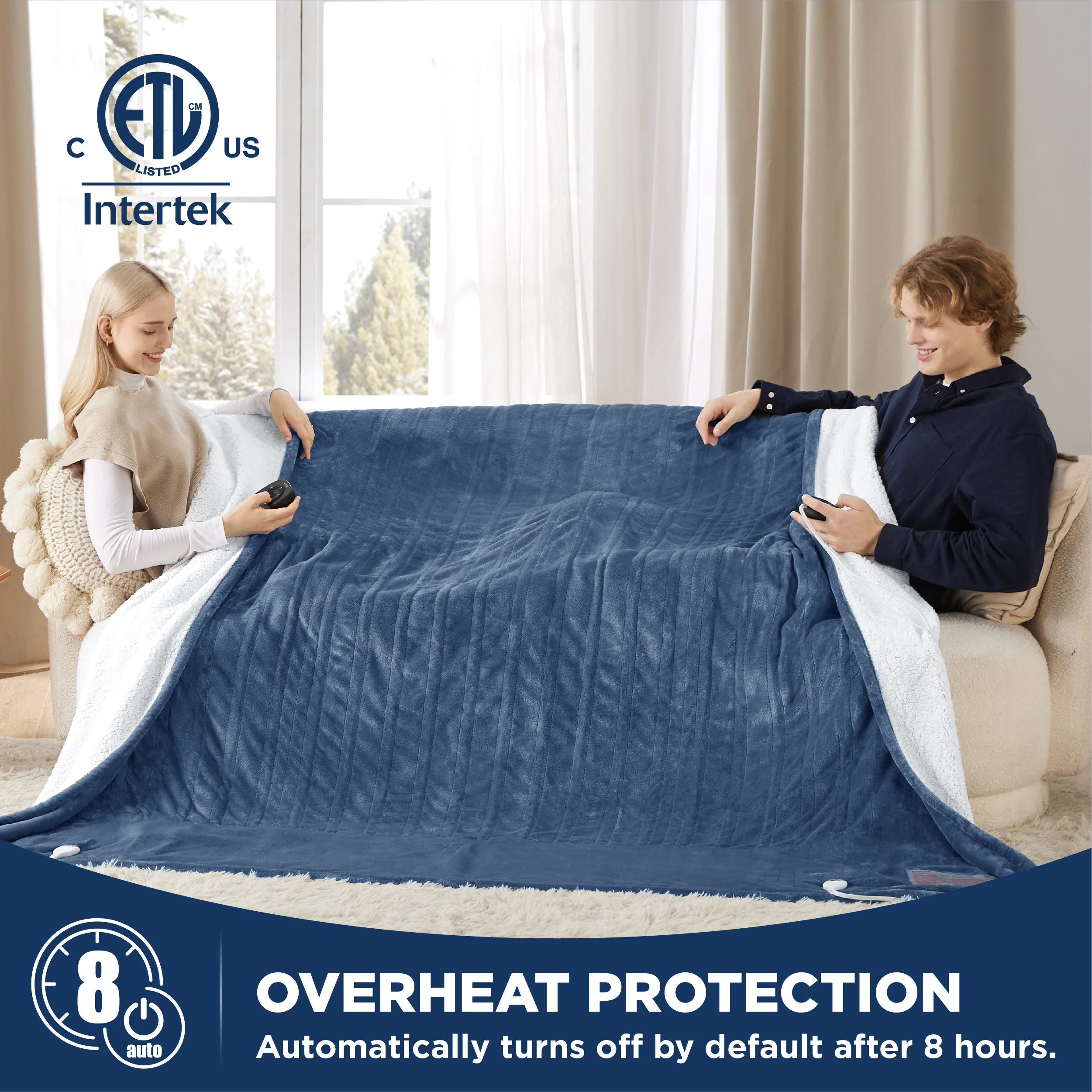 GentleSoft® Solid Flannel Heated Blanket