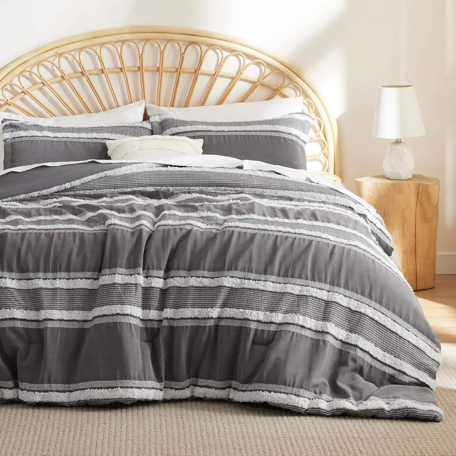 GentleSoft® Exotic Foliage Dark Grey Comforter Set