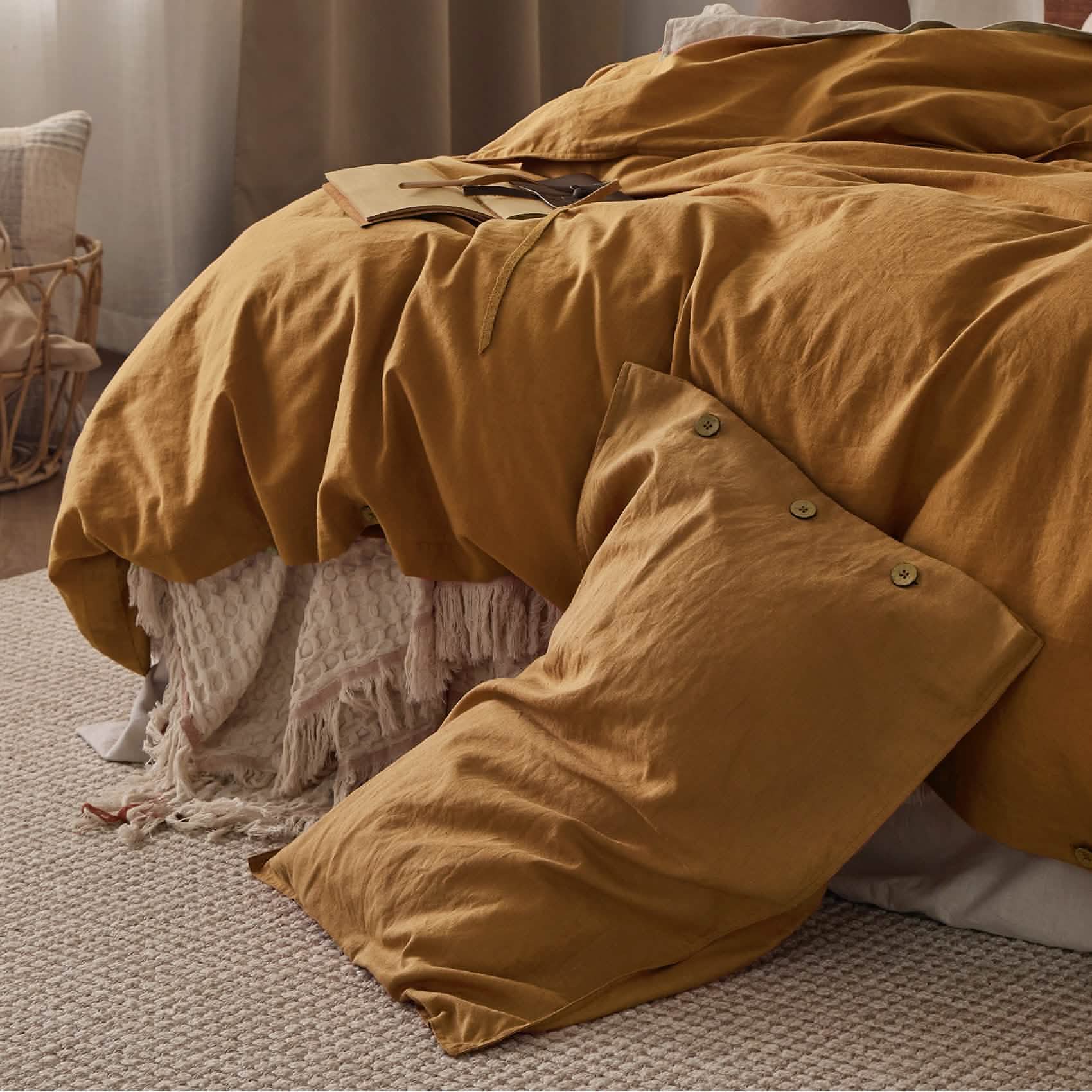 GentleSoft® Cotton Linen Hybrid Duvet Cover Set