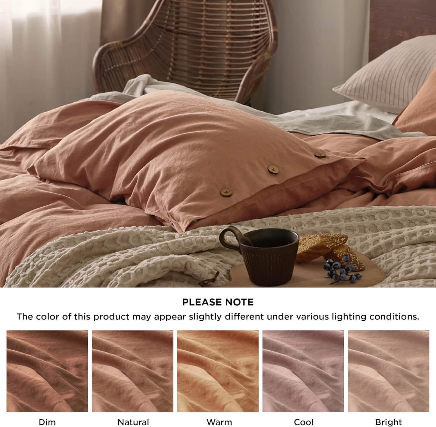 GentleSoft® Cotton Linen Hybrid Duvet Cover Set