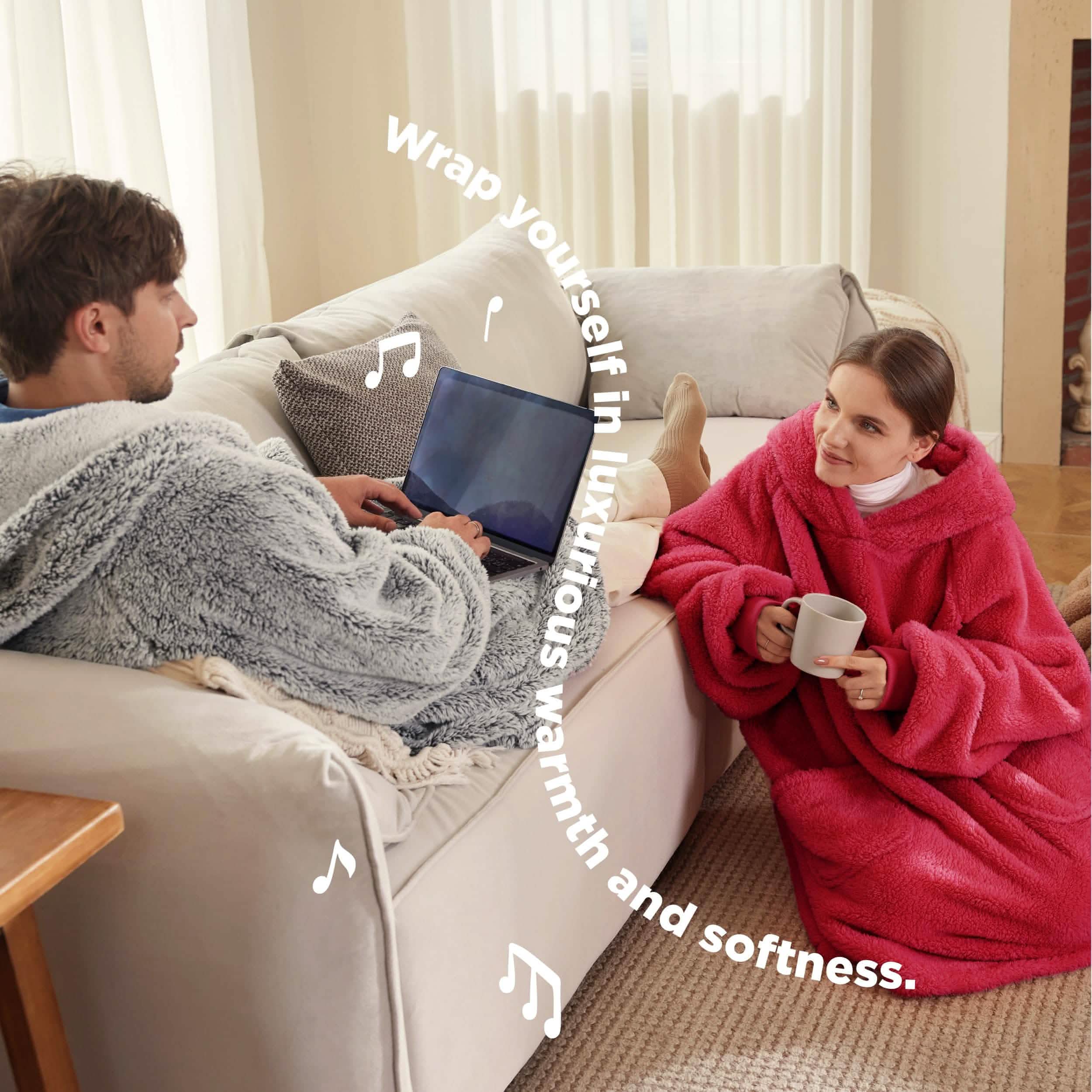 GentleSoft® Shaggy Sherpa Blanket Hoodie