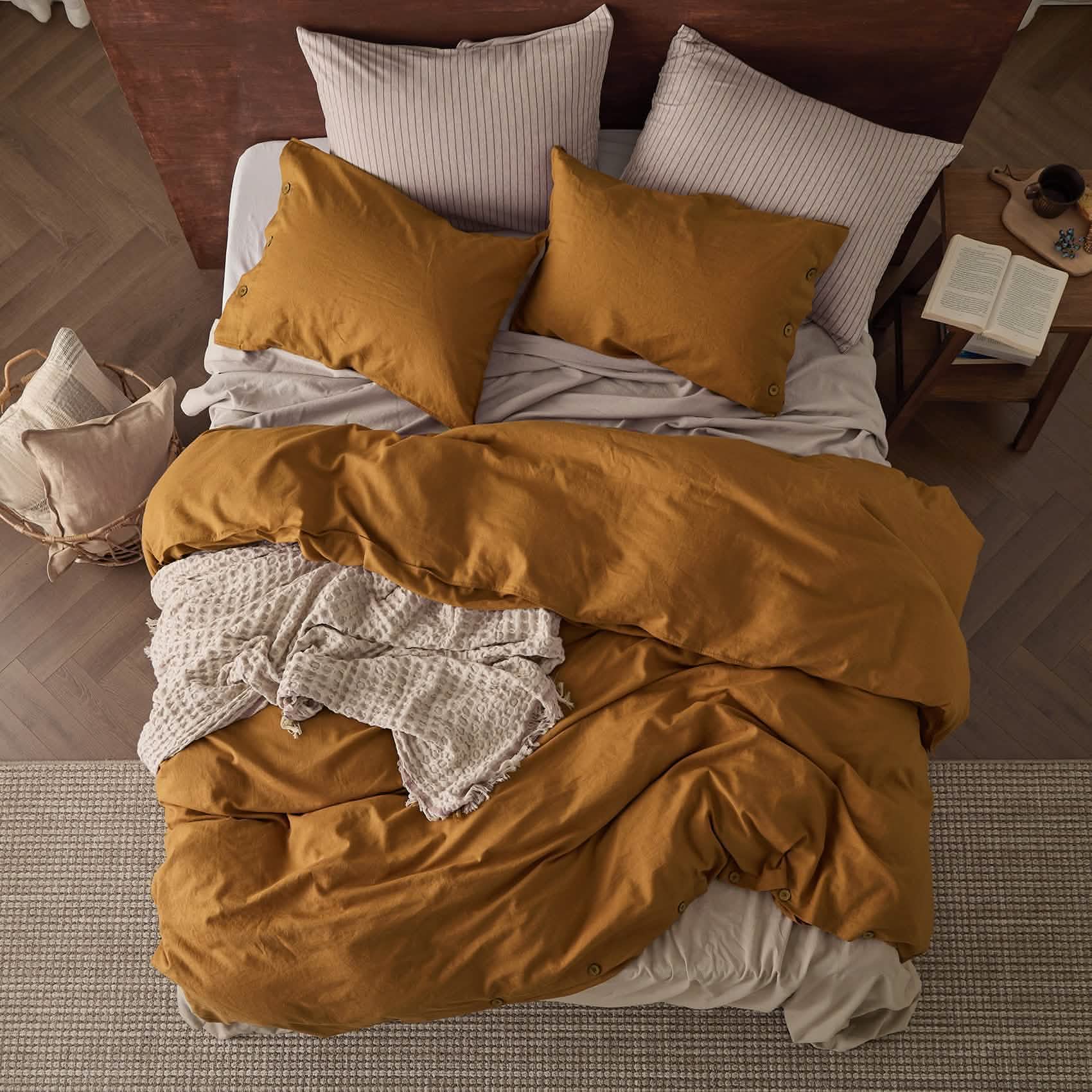 GentleSoft® Cotton Linen Hybrid Duvet Cover Set