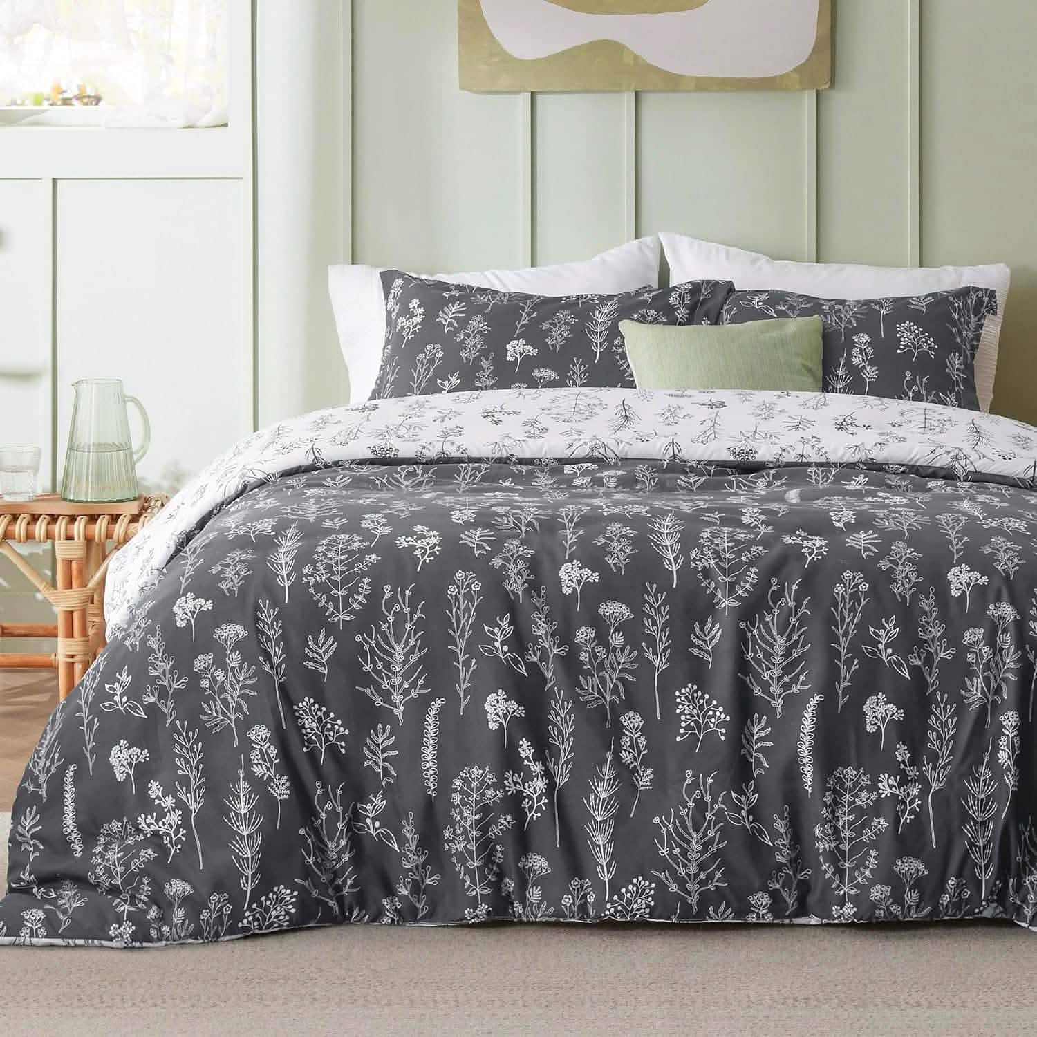 GentleSoft® Reversible Floral Print Duvet Cover Set