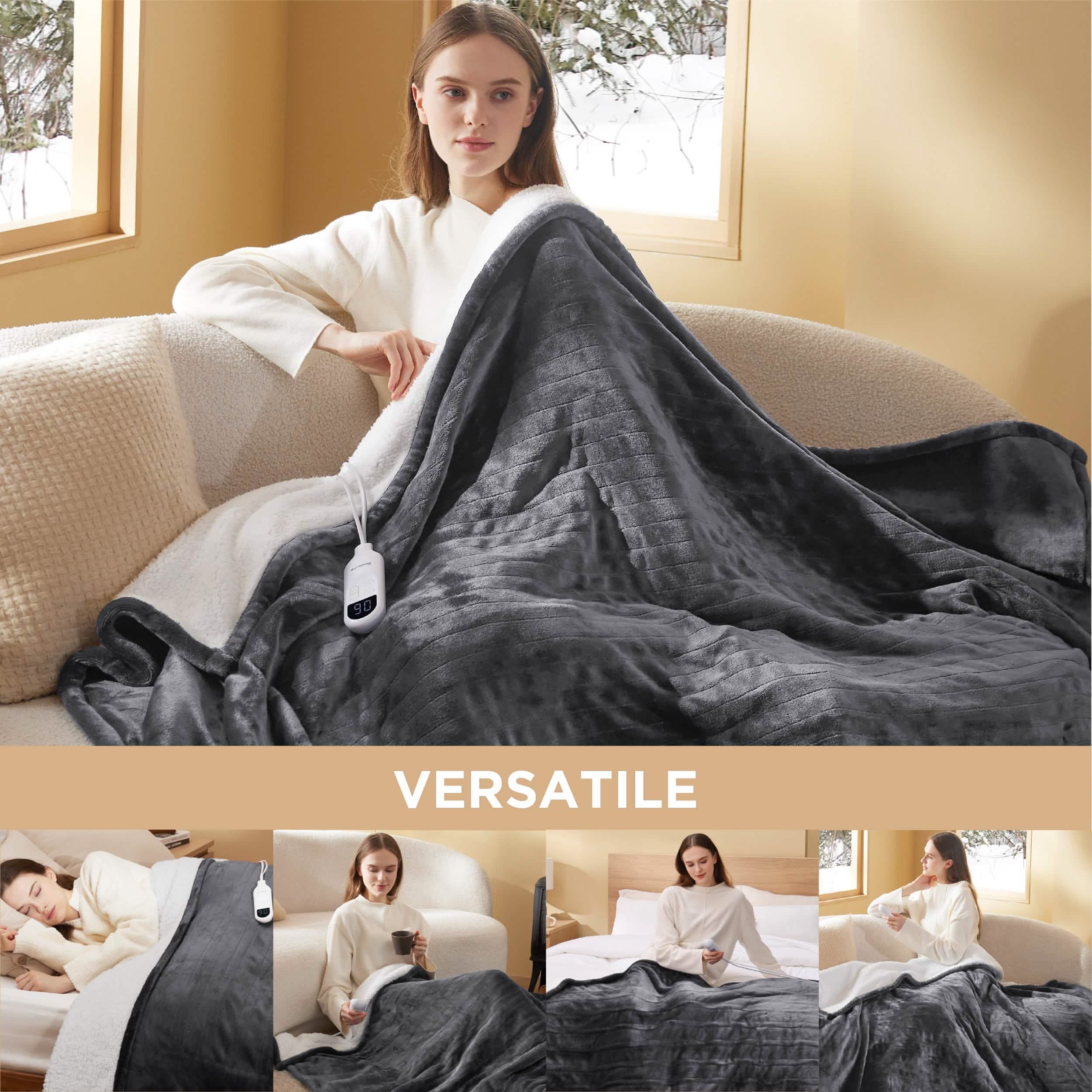GentleSoft® Solid Flannel Heated Blanket