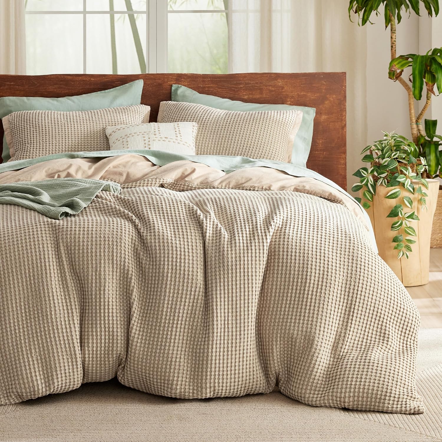 GentleSoft® Cooling Waffle Duvet Cover Set