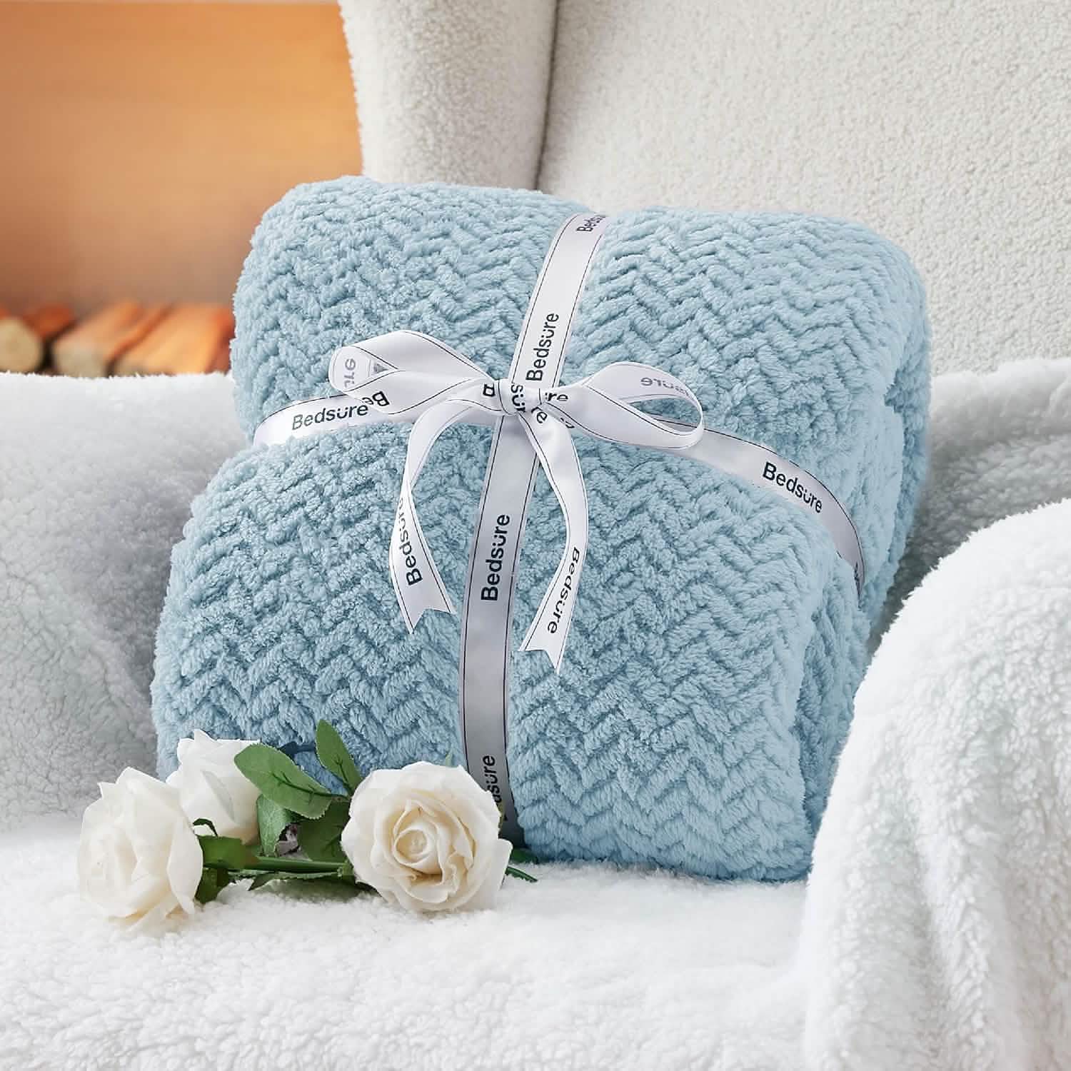 GentleSoft® Chevron Sherpa Fleece Blanket