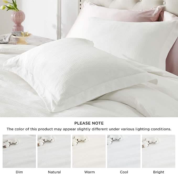GentleSoft® 100% Cotton Greek Key Jacquard Duvet Cover Set