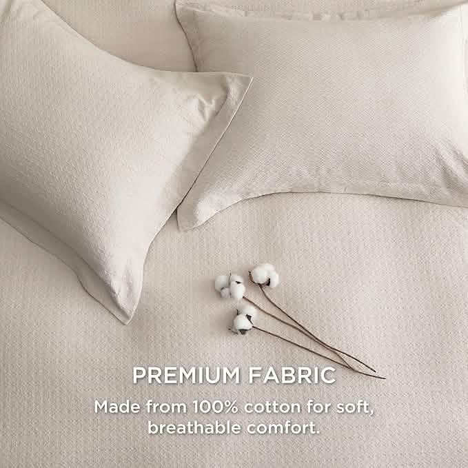 GentleSoft® 100% Cotton Diamond Jacquard Duvet Cover Set