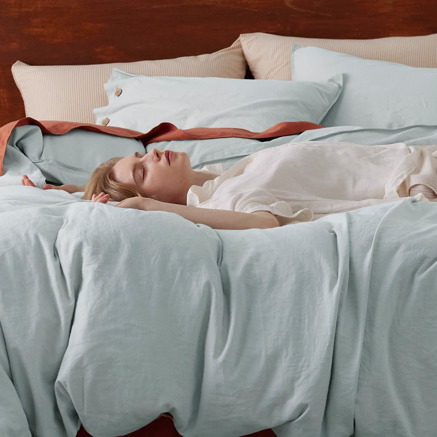 GentleSoft® Cotton Linen Hybrid Duvet Cover Set