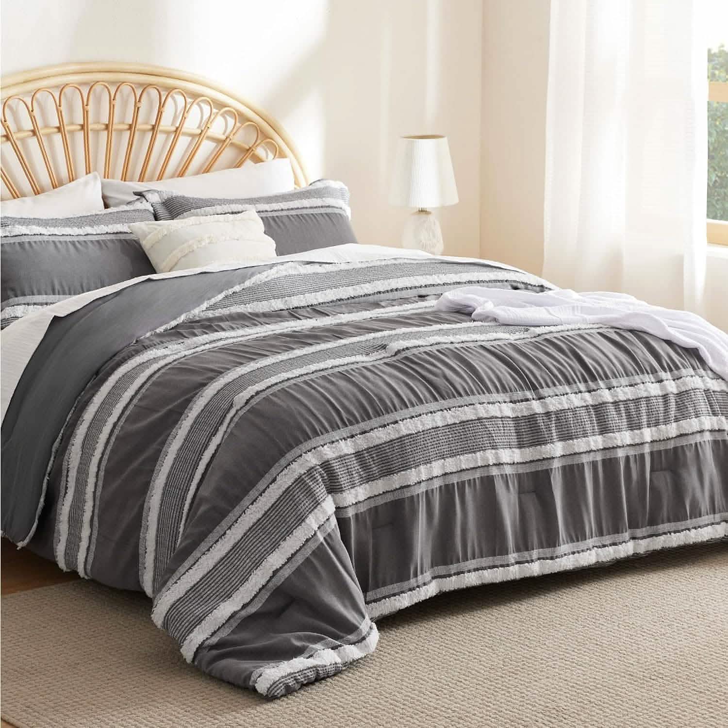 GentleSoft® Exotic Foliage Dark Grey Comforter Set