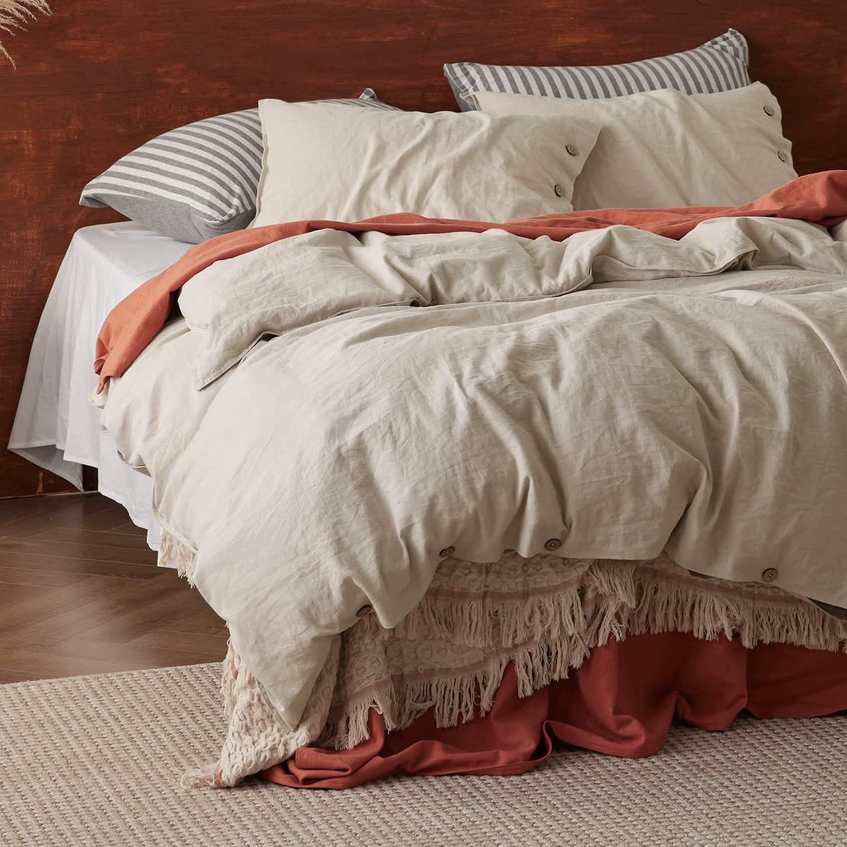 GentleSoft® Cotton Linen Hybrid Duvet Cover Set