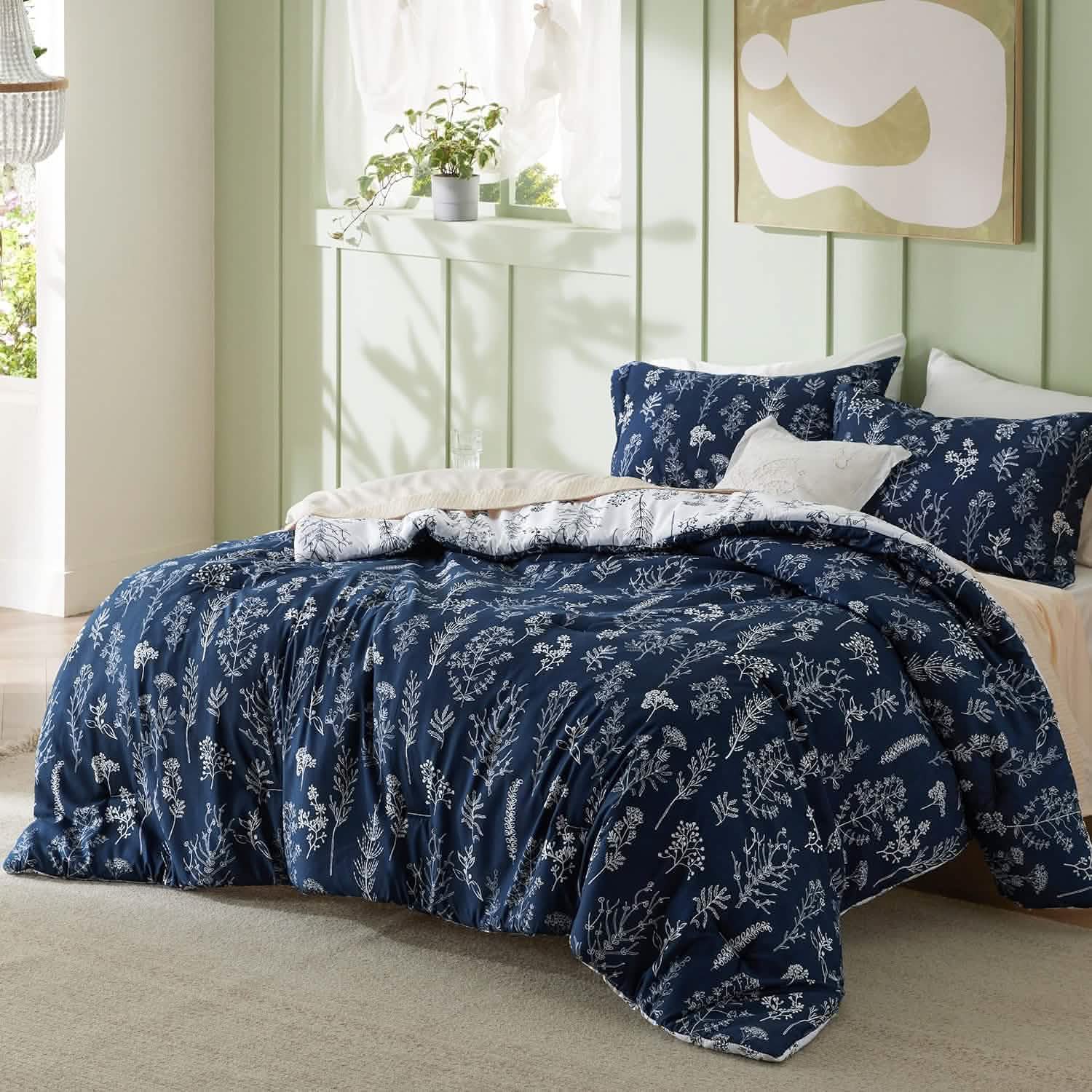 GentleSoft® Reversible Floral Print Comforter Set-2