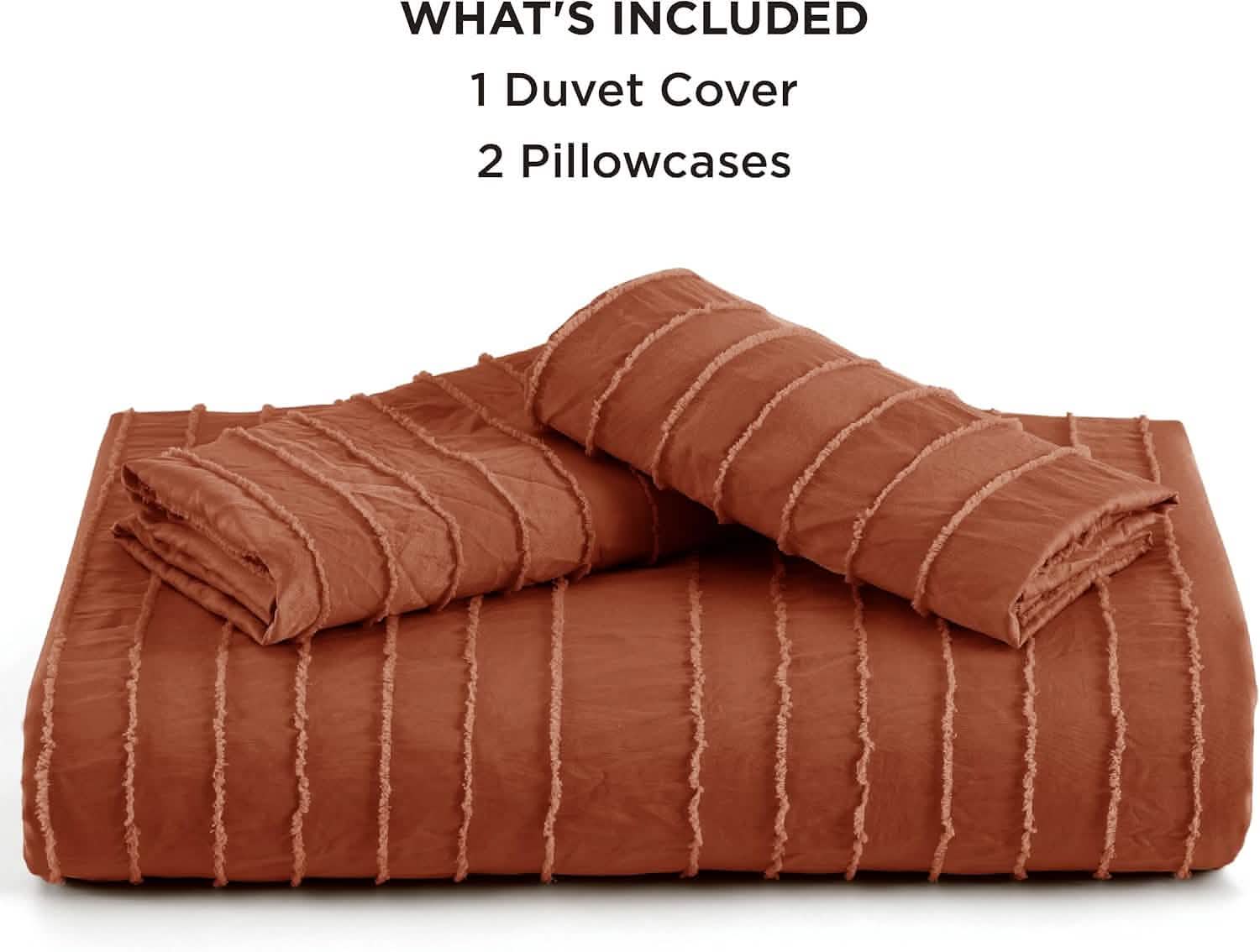 GentleSoft® Striped Tufted Embroidery Duvet Cover Set