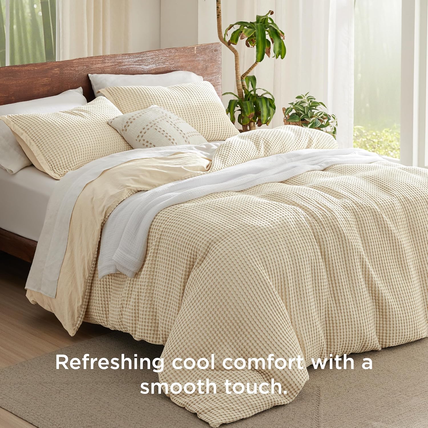 GentleSoft® Cooling Waffle Duvet Cover Set