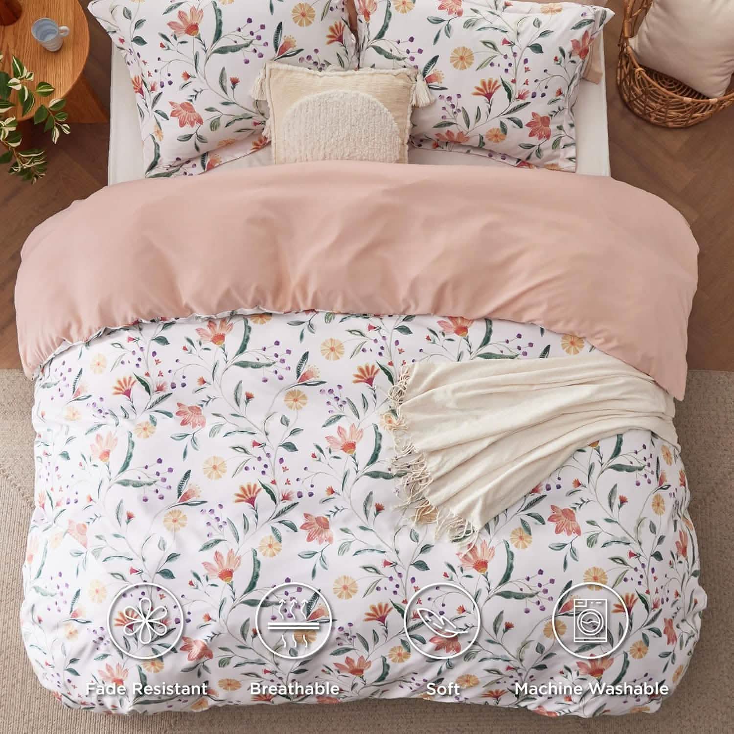GentleSoft® Reversible Pale Duvet Cover Set